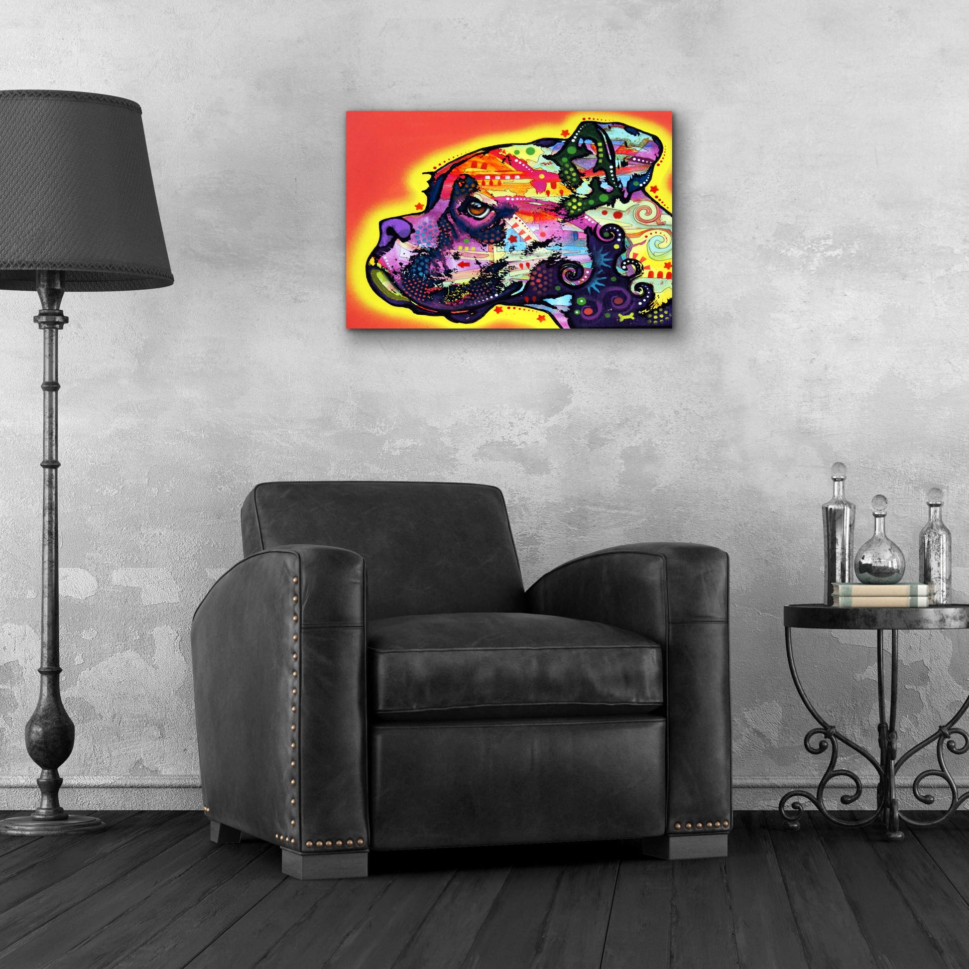 Epic Art 'Profile Boxer' by Dean Russo, Acrylic Glass Wall Art,24x16