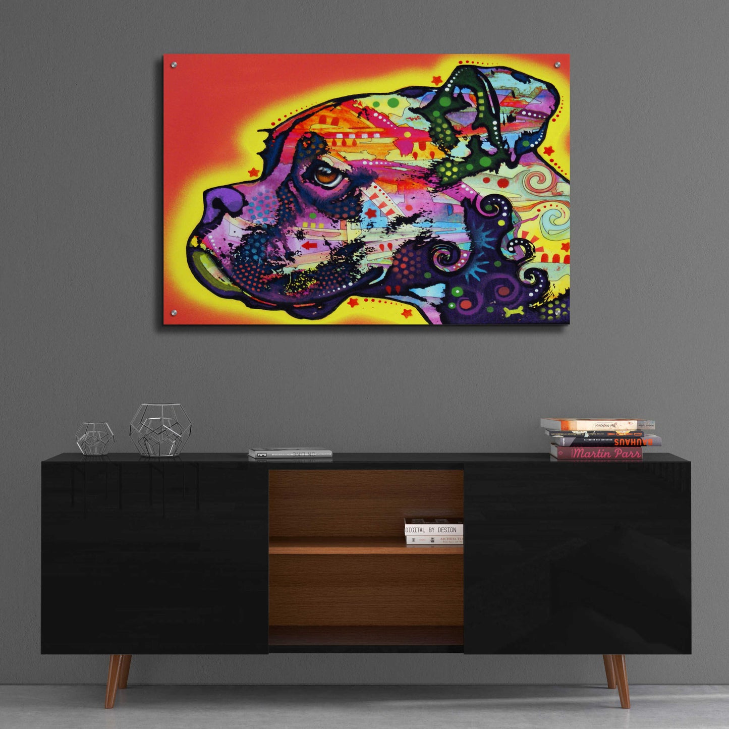 Epic Art 'Profile Boxer' by Dean Russo, Acrylic Glass Wall Art,36x24