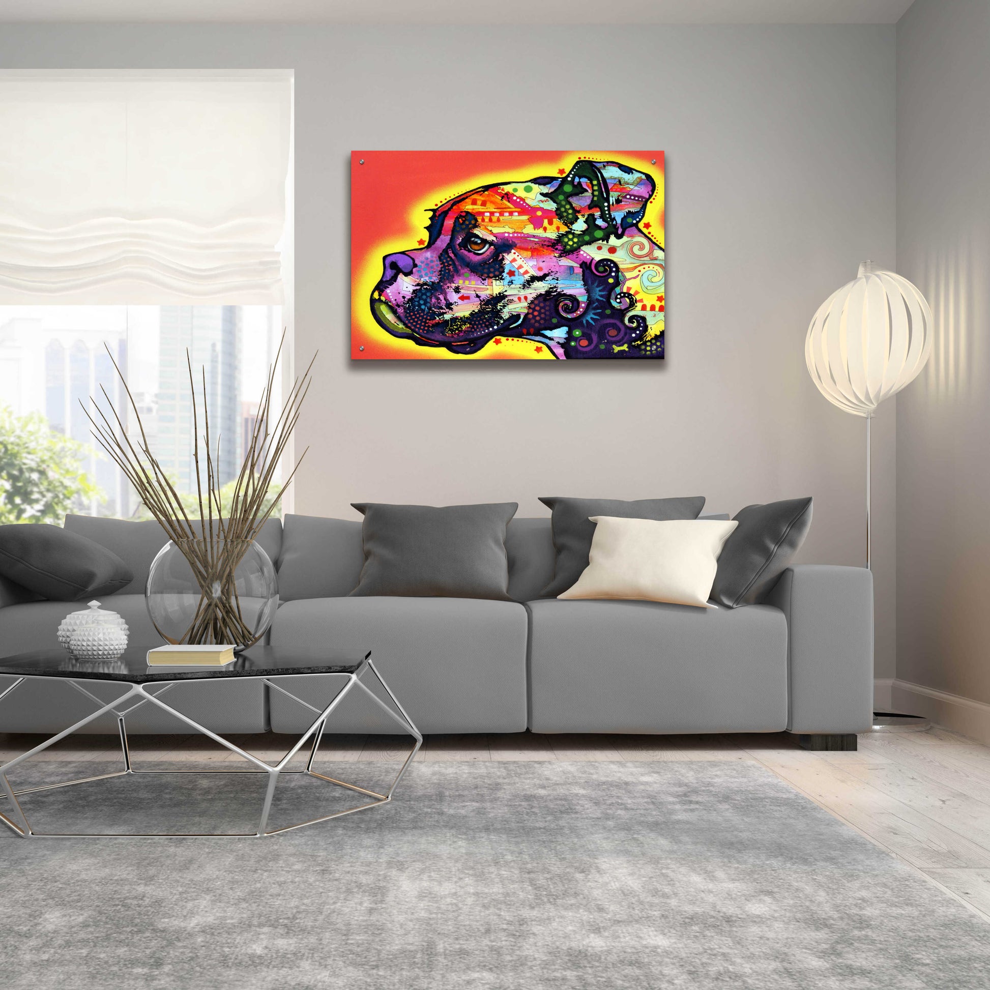 Epic Art 'Profile Boxer' by Dean Russo, Acrylic Glass Wall Art,36x24