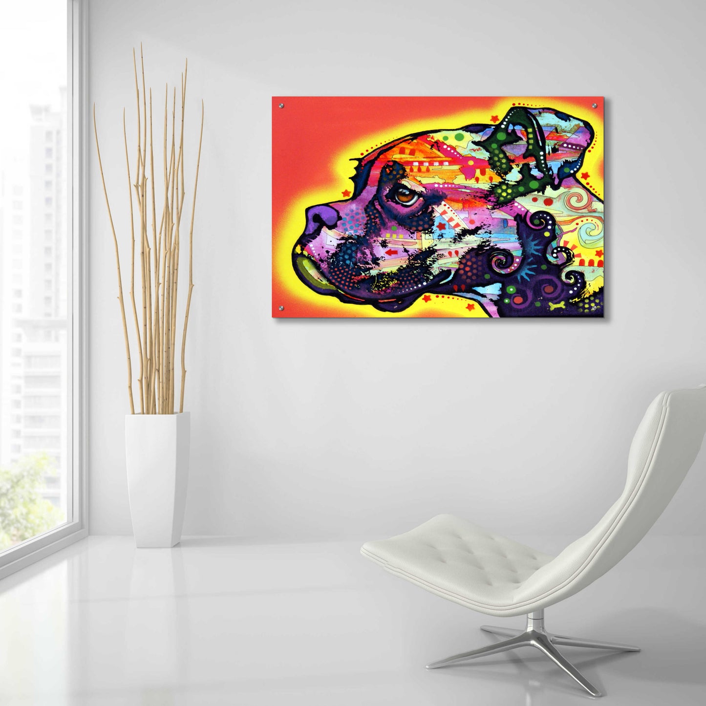 Epic Art 'Profile Boxer' by Dean Russo, Acrylic Glass Wall Art,36x24