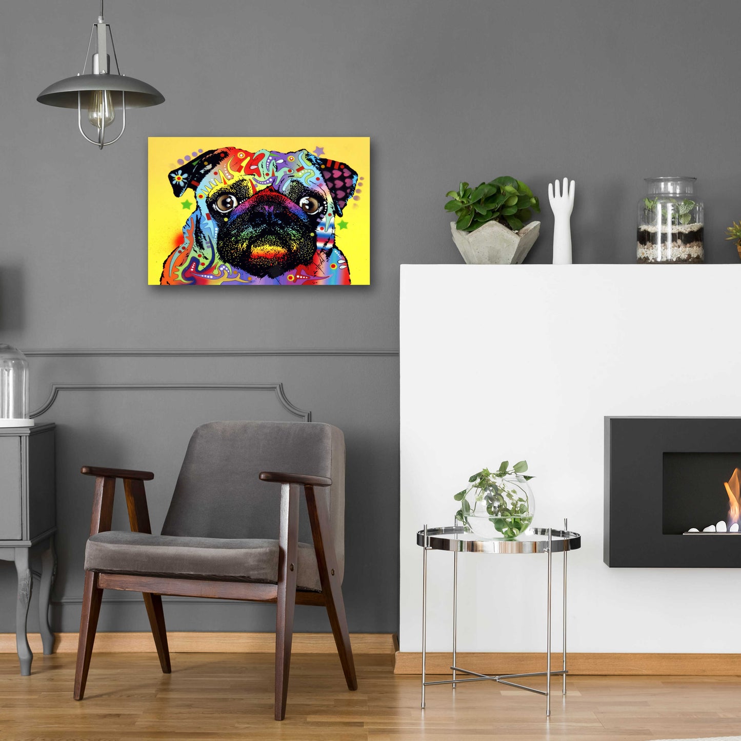 Epic Art 'Pug 1' by Dean Russo, Acrylic Glass Wall Art,24x16