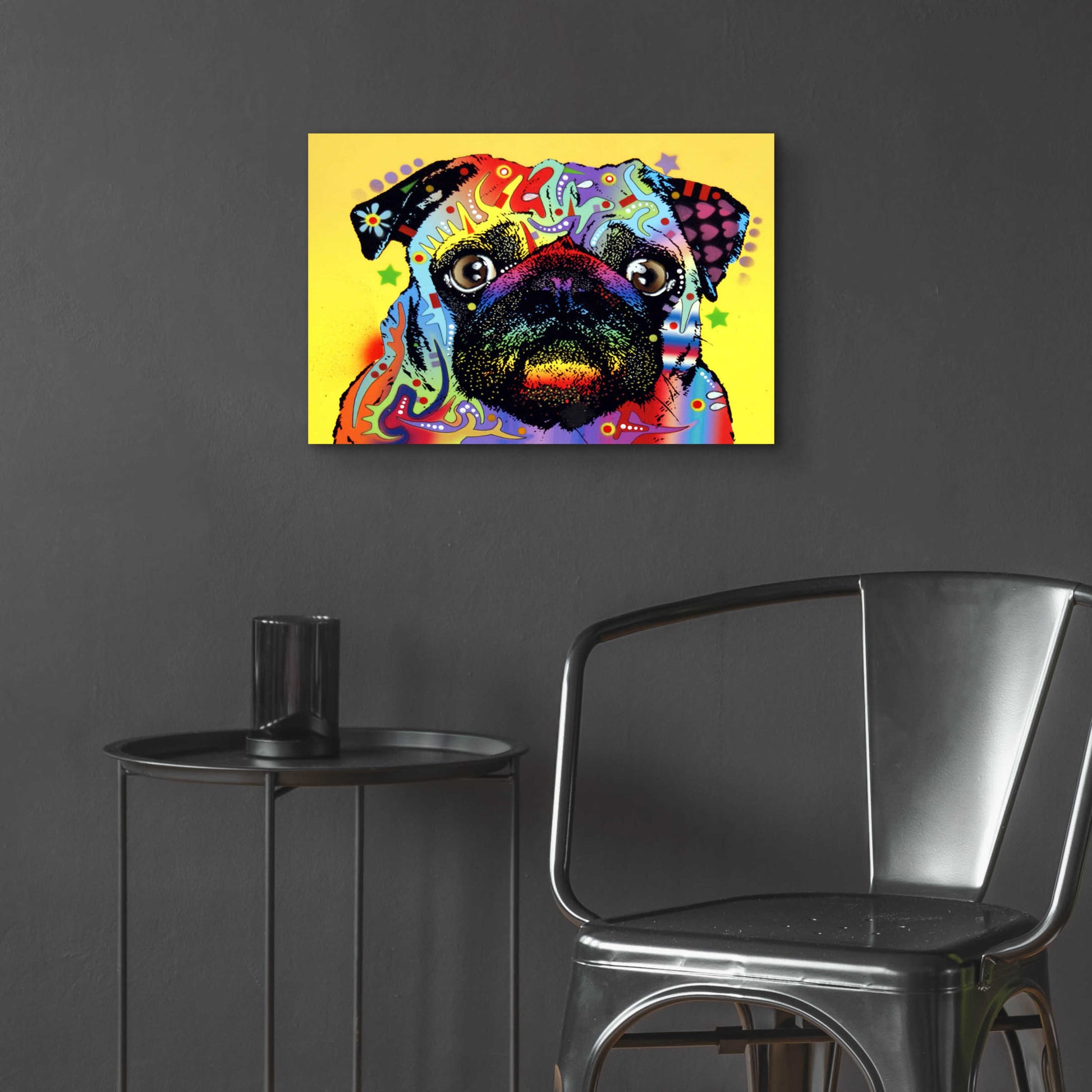 Epic Art 'Pug 1' by Dean Russo, Acrylic Glass Wall Art,24x16