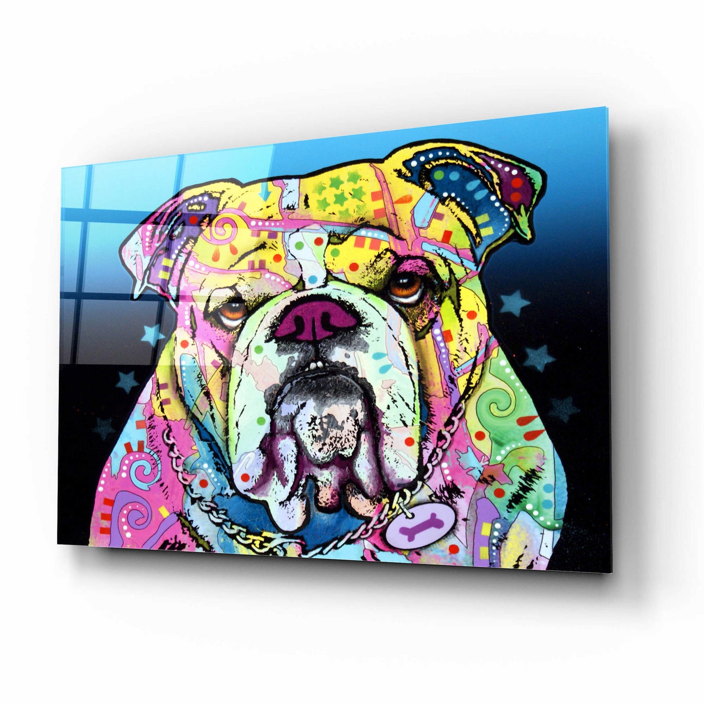 Epic Art 'The Bulldog' by Dean Russo, Acrylic Glass Wall Art,16x12