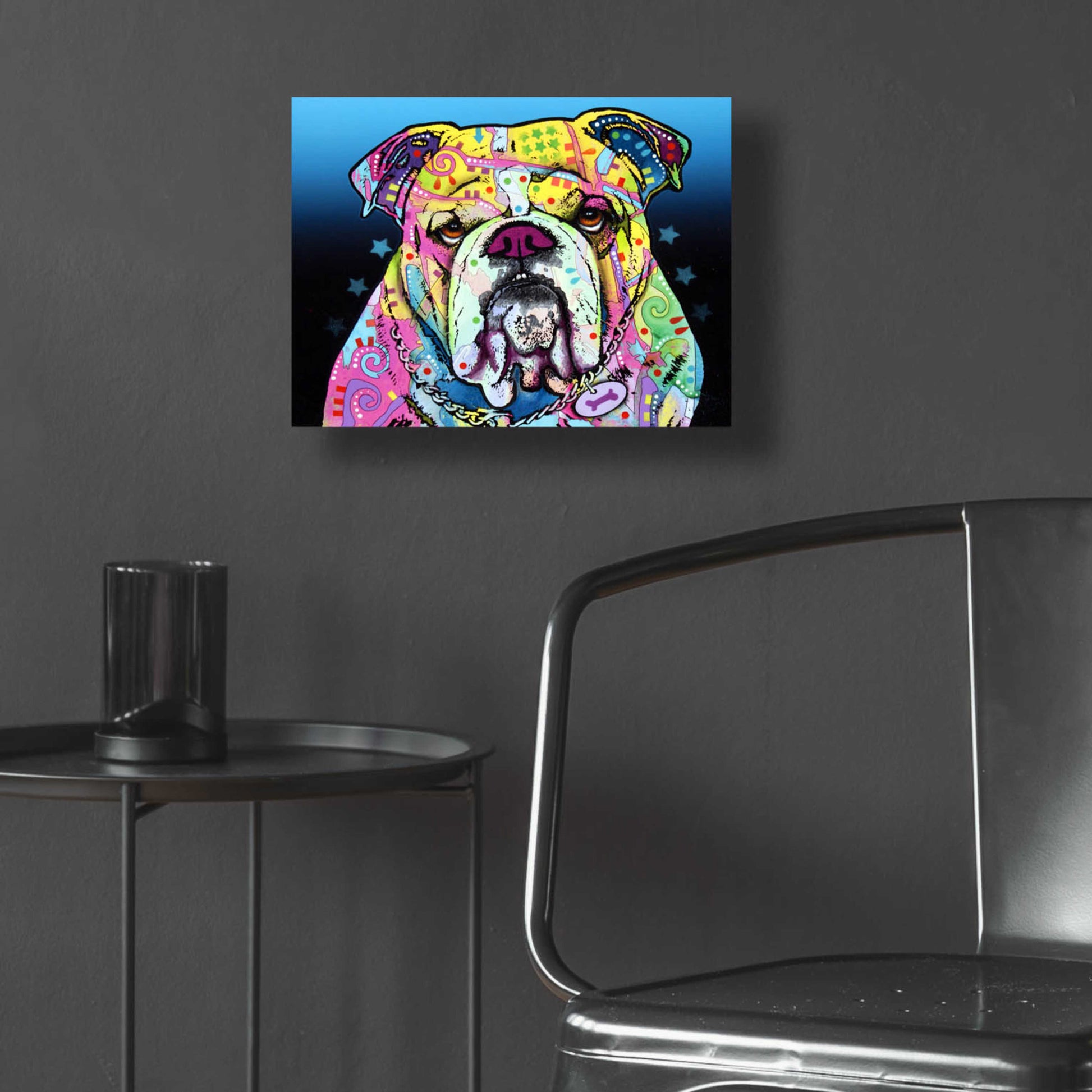 Epic Art 'The Bulldog' by Dean Russo, Acrylic Glass Wall Art,16x12