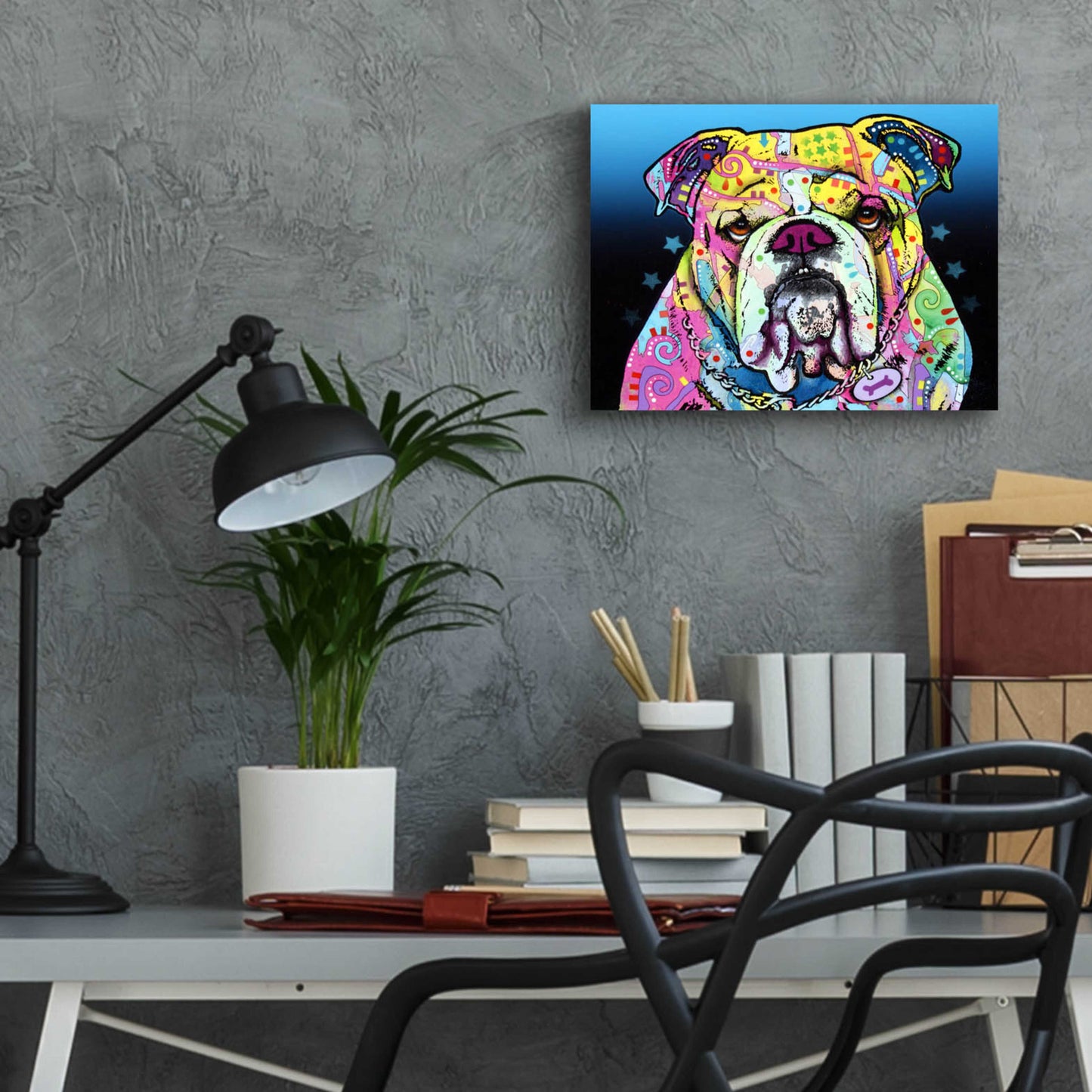 Epic Art 'The Bulldog' by Dean Russo, Acrylic Glass Wall Art,16x12