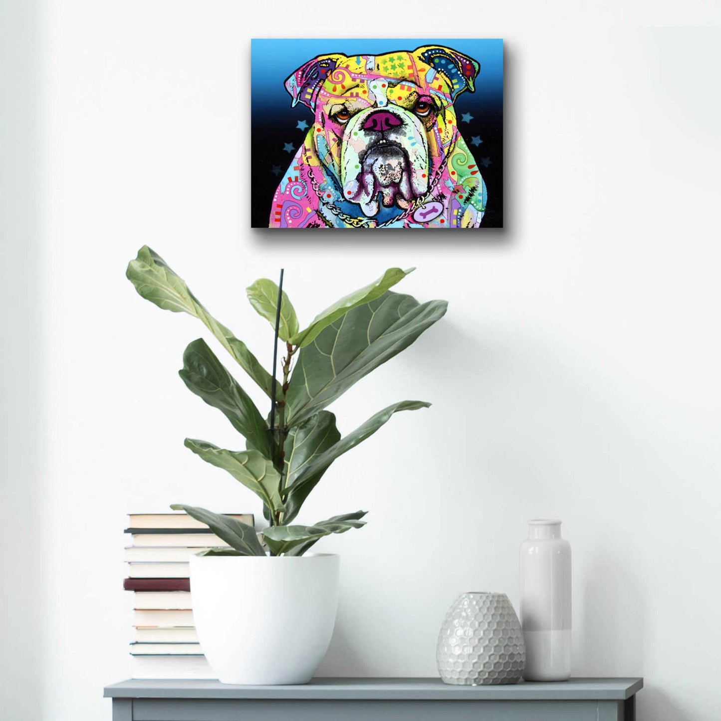 Epic Art 'The Bulldog' by Dean Russo, Acrylic Glass Wall Art,16x12