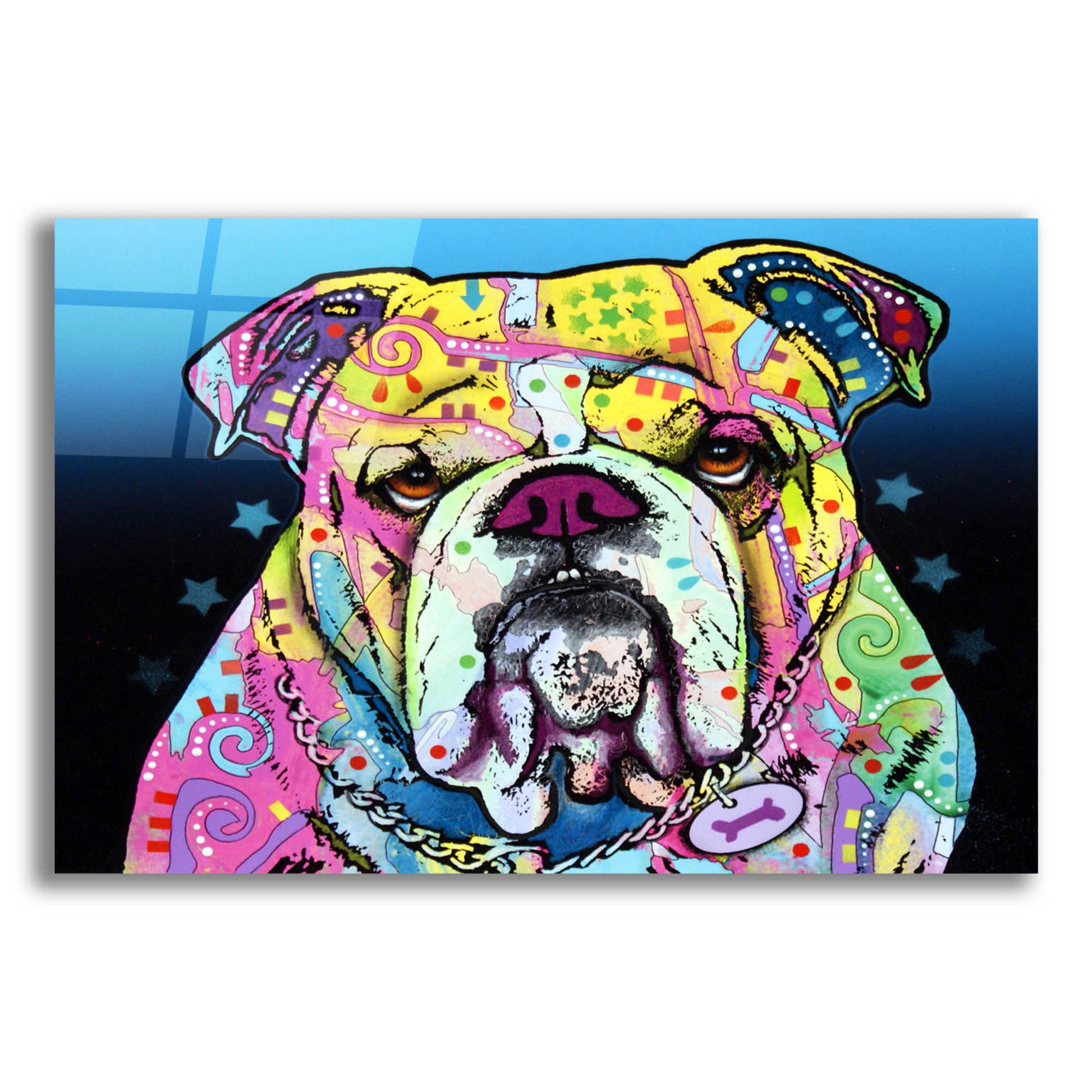 Epic Art 'The Bulldog' by Dean Russo, Acrylic Glass Wall Art,16x12