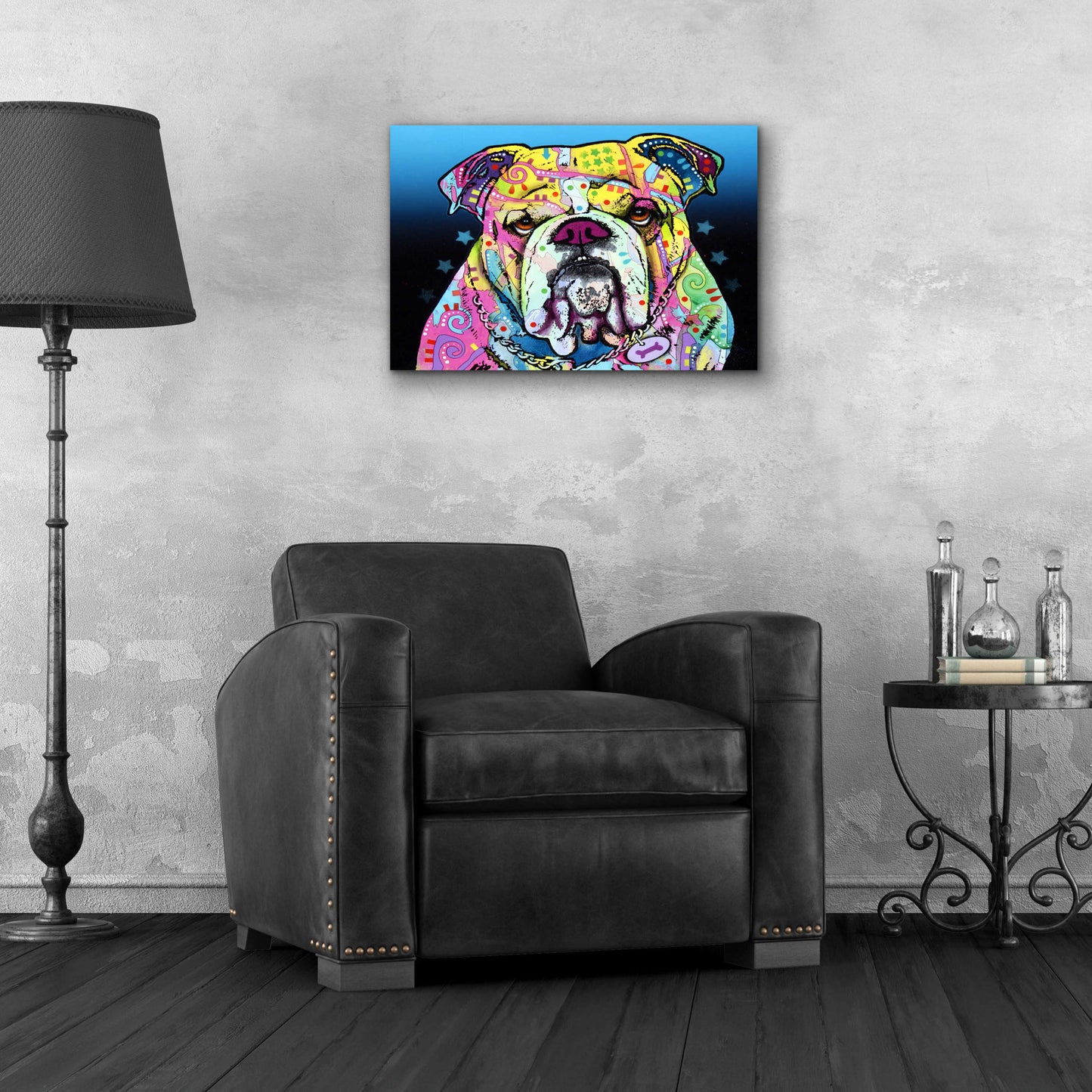 Epic Art 'The Bulldog' by Dean Russo, Acrylic Glass Wall Art,24x16