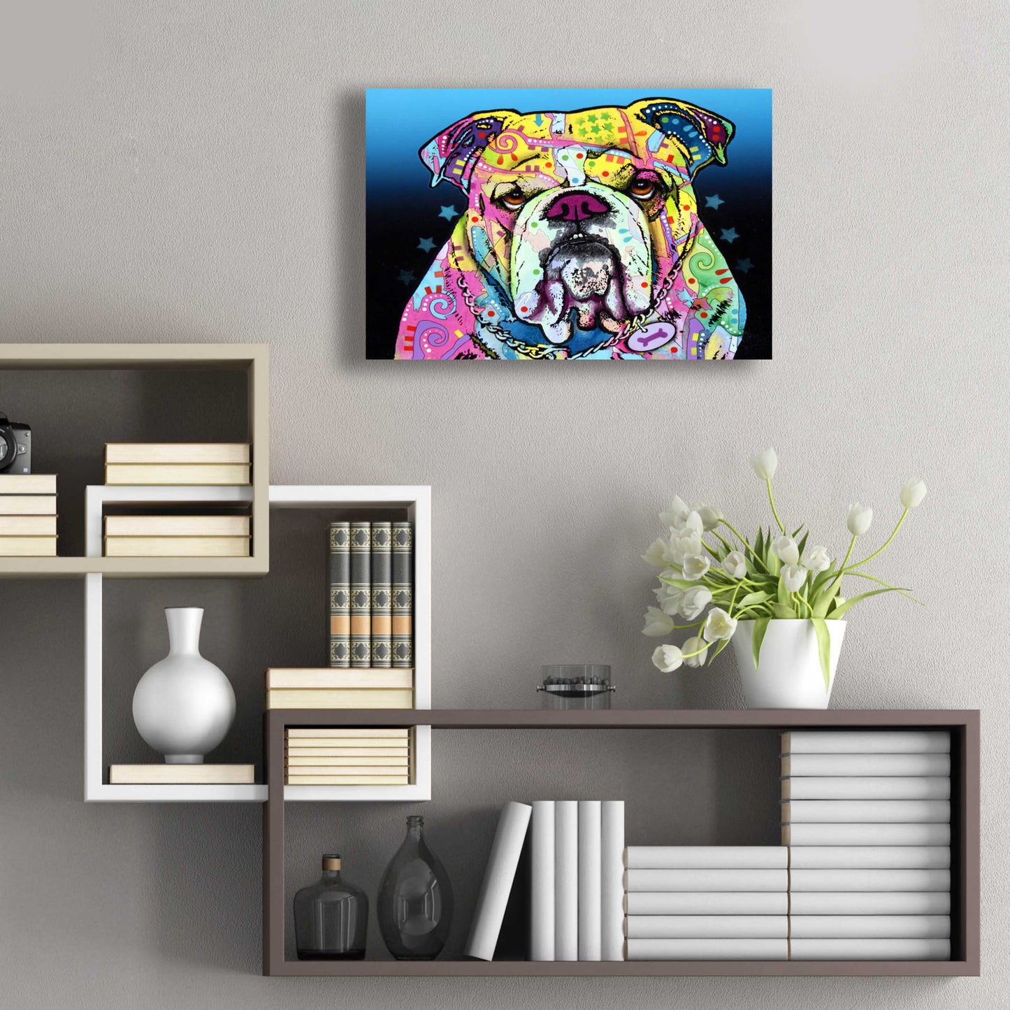 Epic Art 'The Bulldog' by Dean Russo, Acrylic Glass Wall Art,24x16