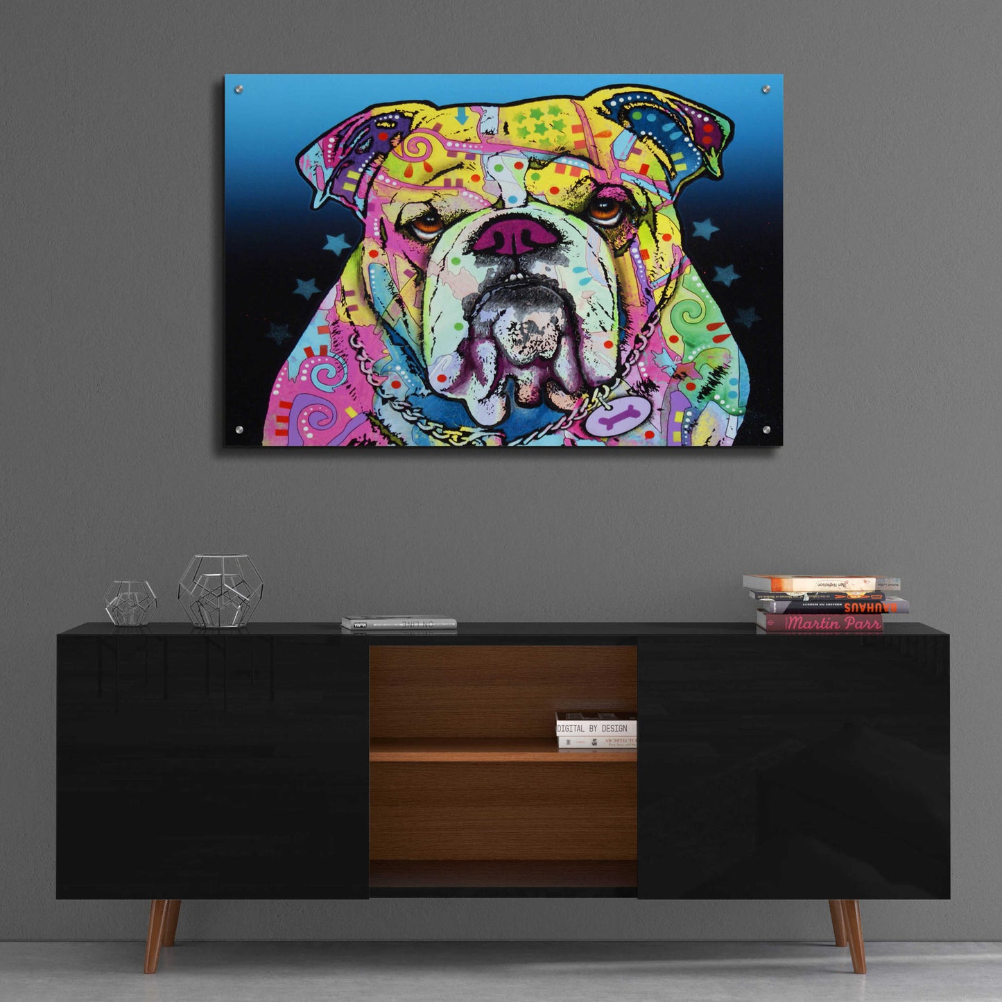 Epic Art 'The Bulldog' by Dean Russo, Acrylic Glass Wall Art,36x24