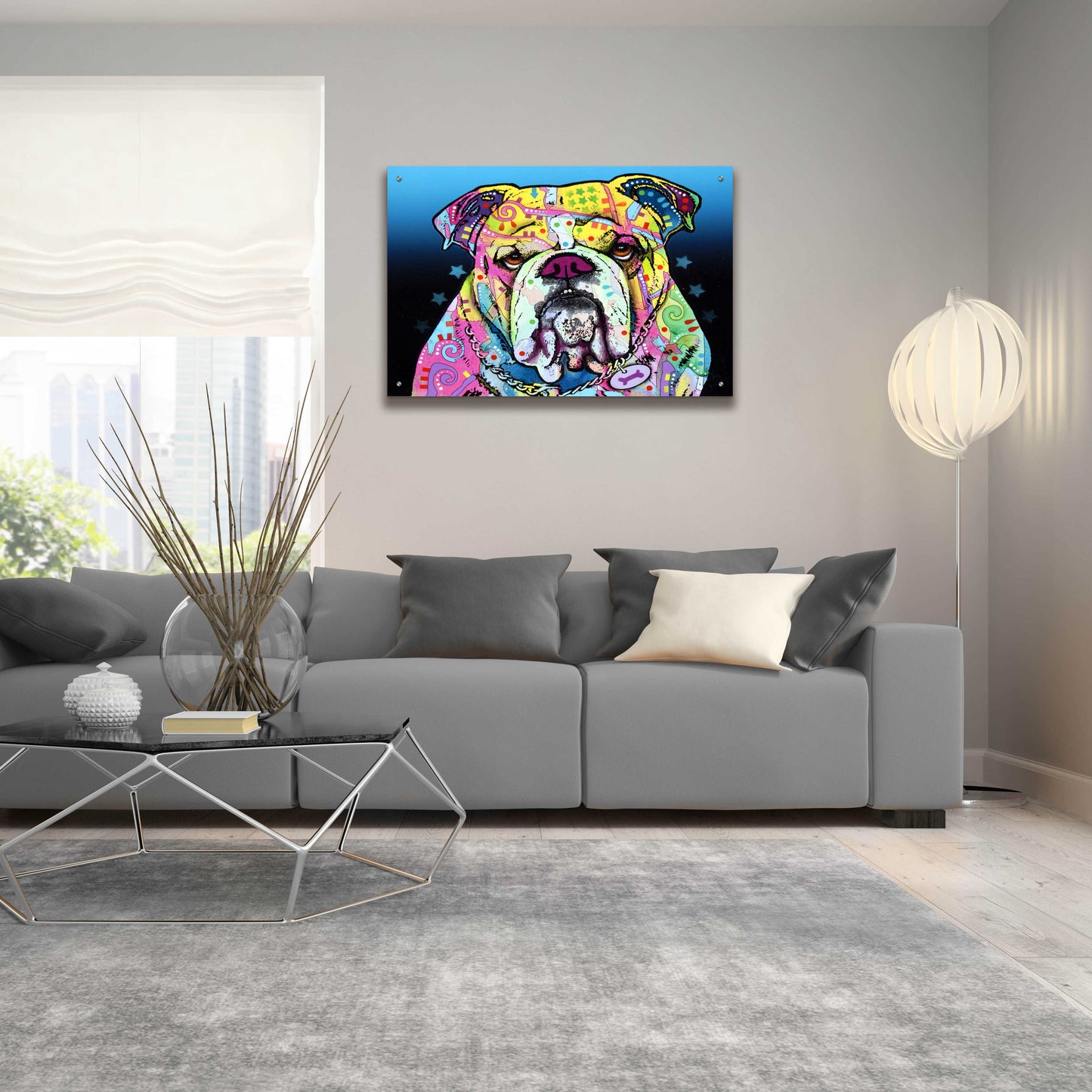 Epic Art 'The Bulldog' by Dean Russo, Acrylic Glass Wall Art,36x24