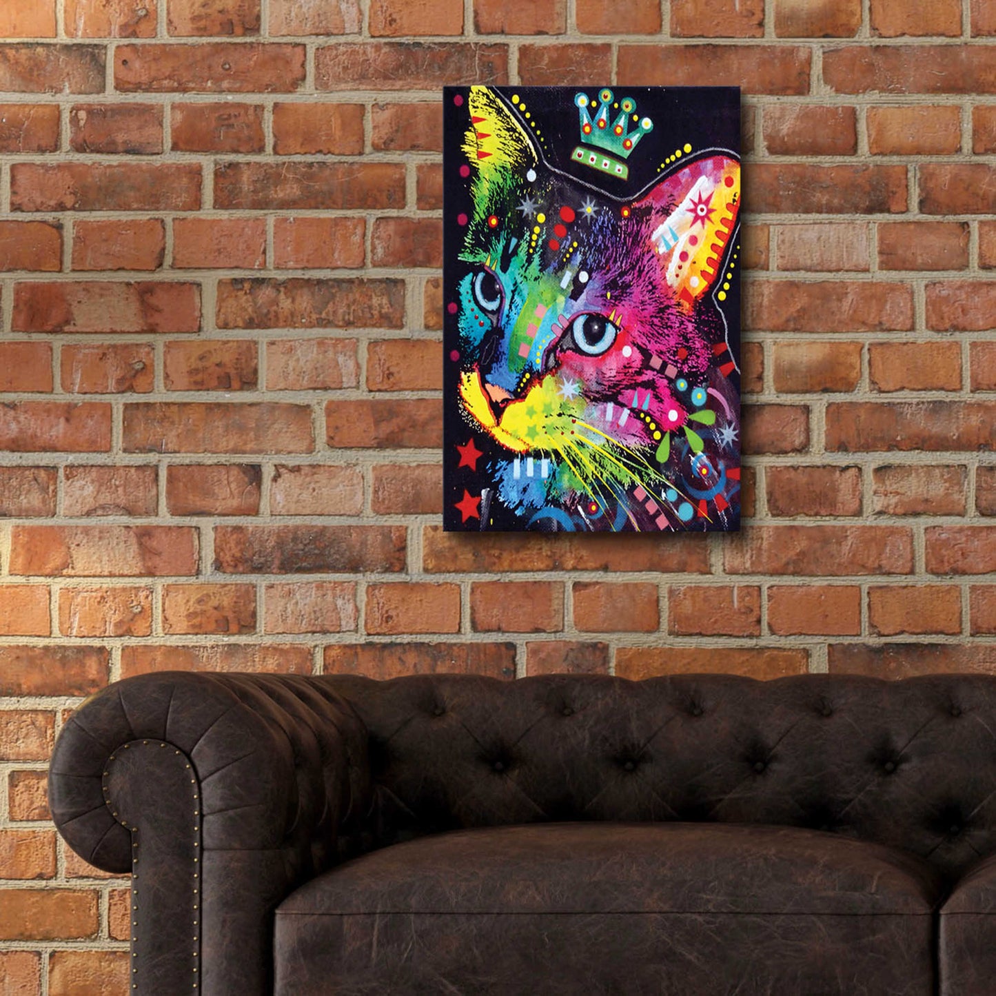 Epic Art 'Thinking Cat Crowned' by Dean Russo, Acrylic Glass Wall Art,16x24