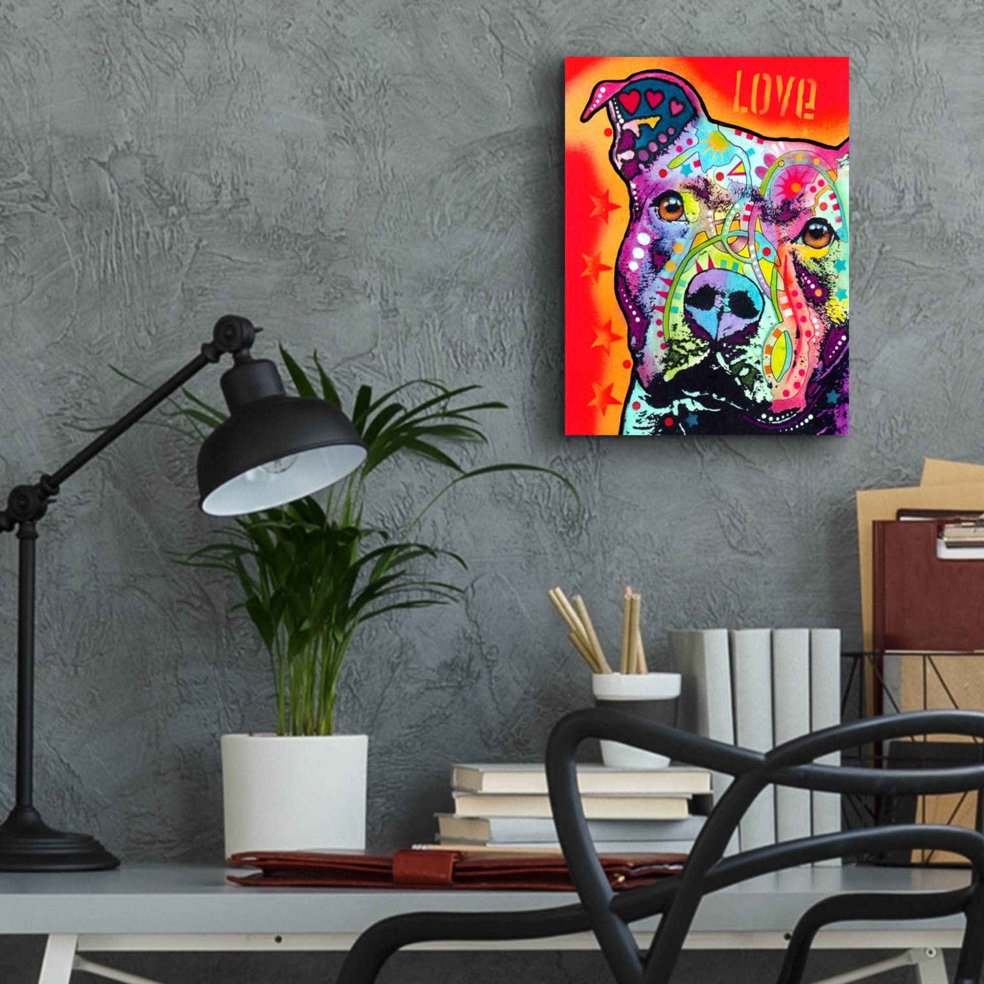 Epic Art 'Thoughtful Pitbull' by Dean Russo, Acrylic Glass Wall Art,12x16