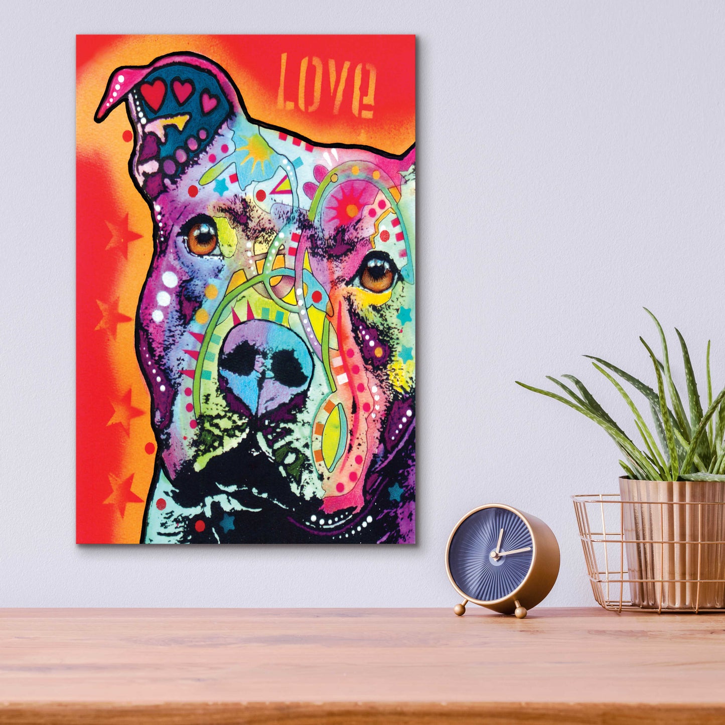 Epic Art 'Thoughtful Pitbull' by Dean Russo, Acrylic Glass Wall Art,12x16