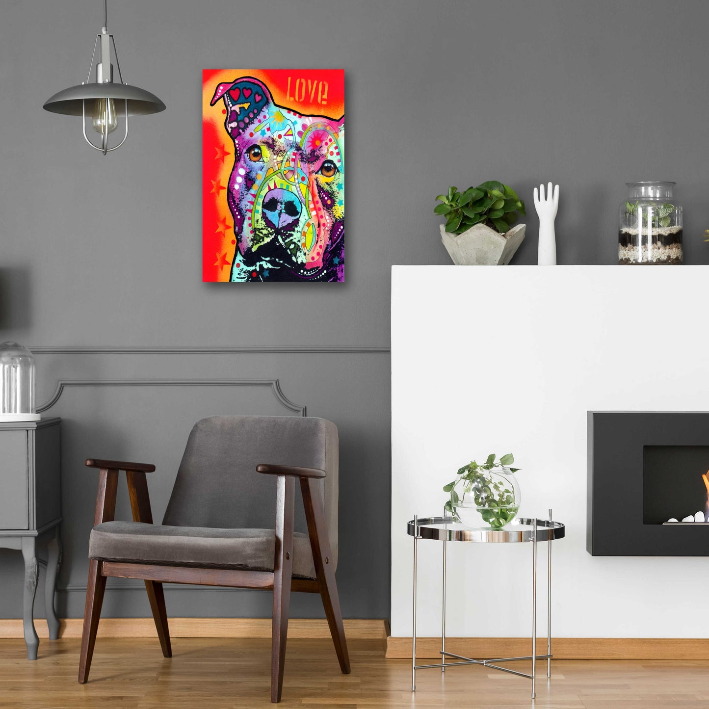 Epic Art 'Thoughtful Pitbull' by Dean Russo, Acrylic Glass Wall Art,16x24