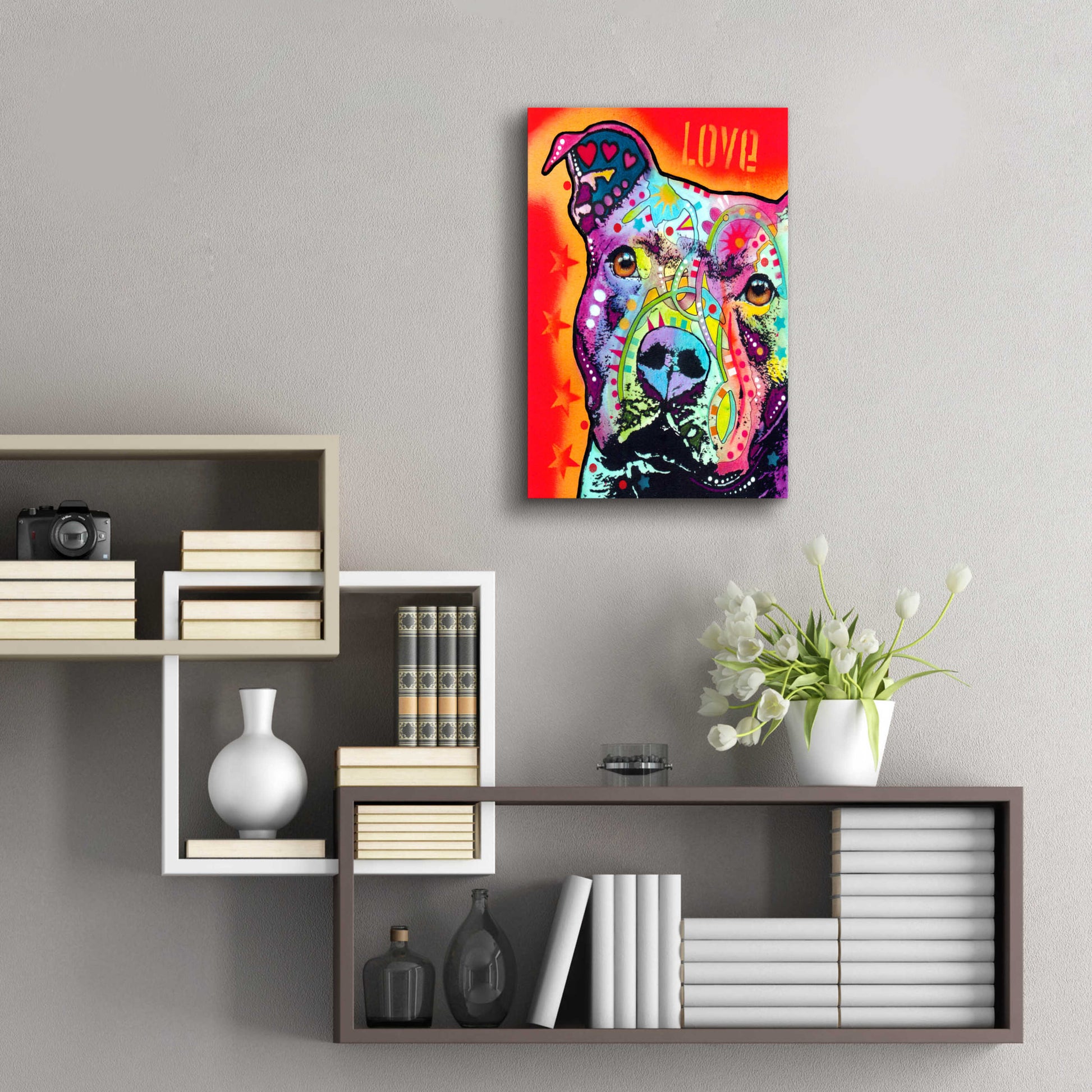 Epic Art 'Thoughtful Pitbull' by Dean Russo, Acrylic Glass Wall Art,16x24