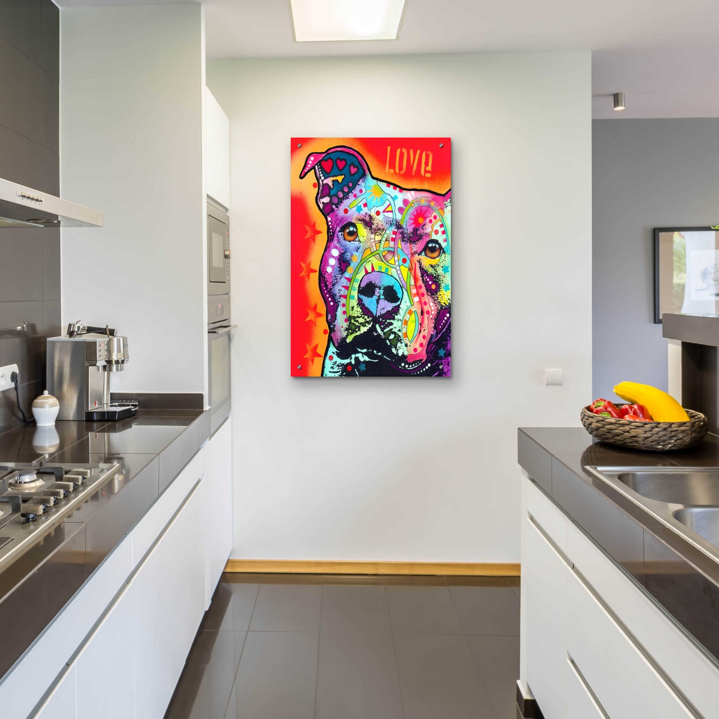 Epic Art 'Thoughtful Pitbull' by Dean Russo, Acrylic Glass Wall Art,24x36