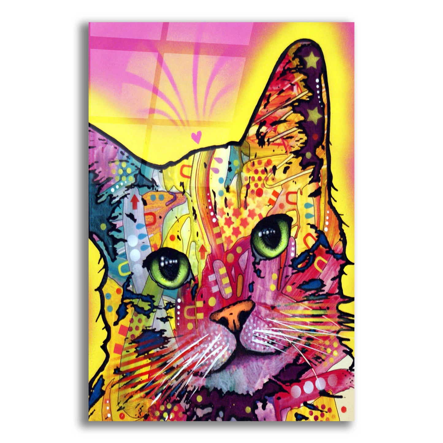 Epic Art 'Tilt Cat I' by Dean Russo, Acrylic Glass Wall Art,16x24
