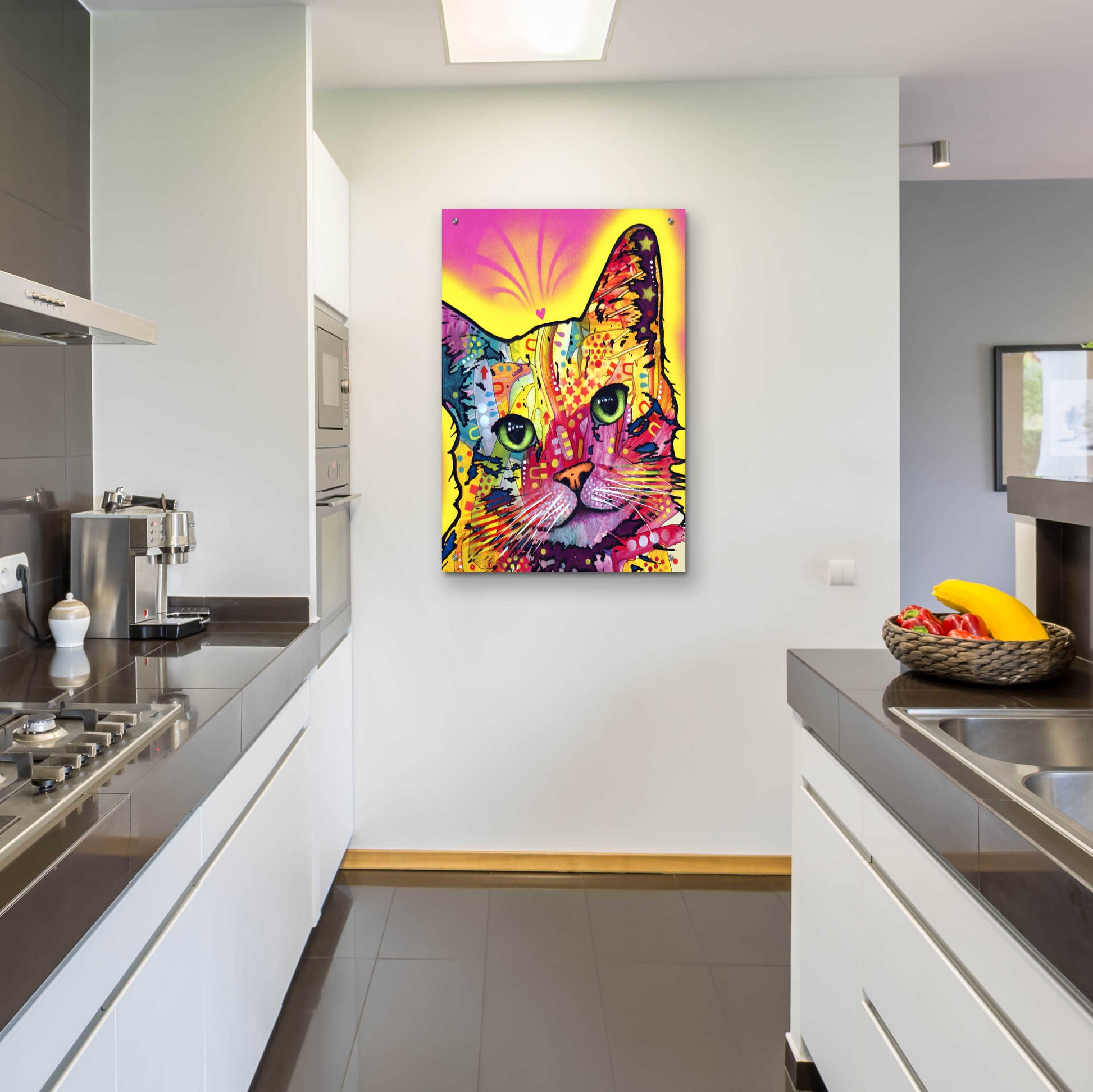 Epic Art 'Tilt Cat I' by Dean Russo, Acrylic Glass Wall Art,24x36