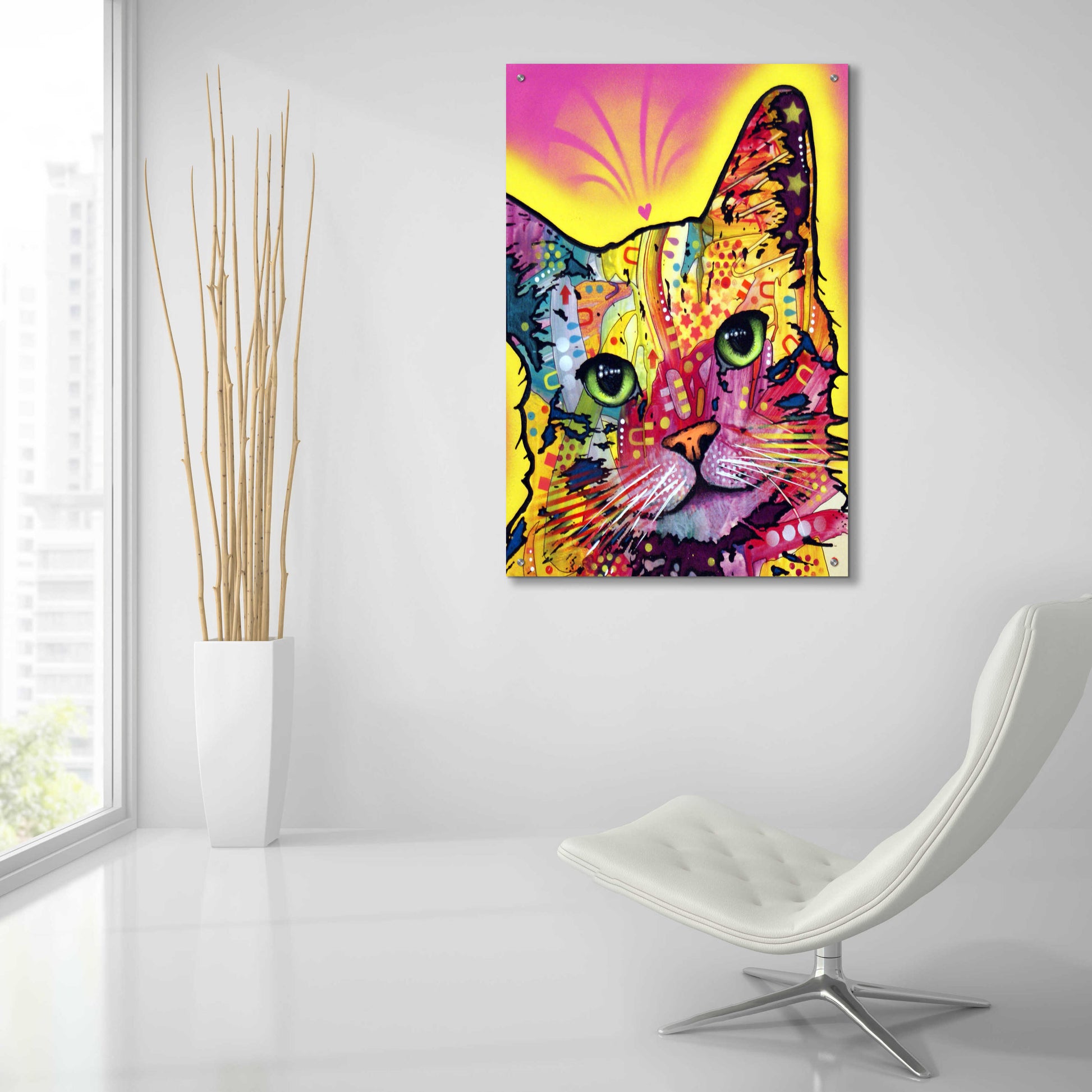 Epic Art 'Tilt Cat I' by Dean Russo, Acrylic Glass Wall Art,24x36