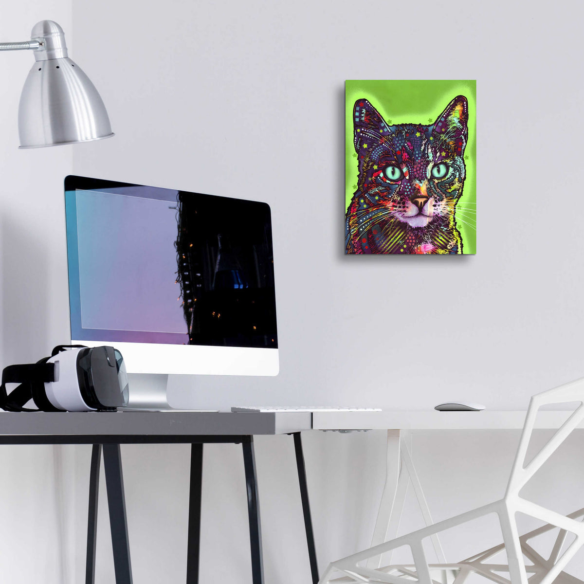 Epic Art 'Watchful Cat' by Dean Russo, Acrylic Glass Wall Art,12x16