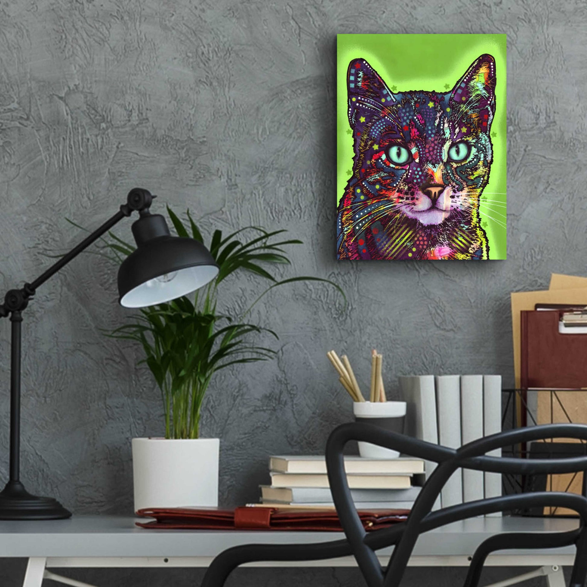 Epic Art 'Watchful Cat' by Dean Russo, Acrylic Glass Wall Art,12x16