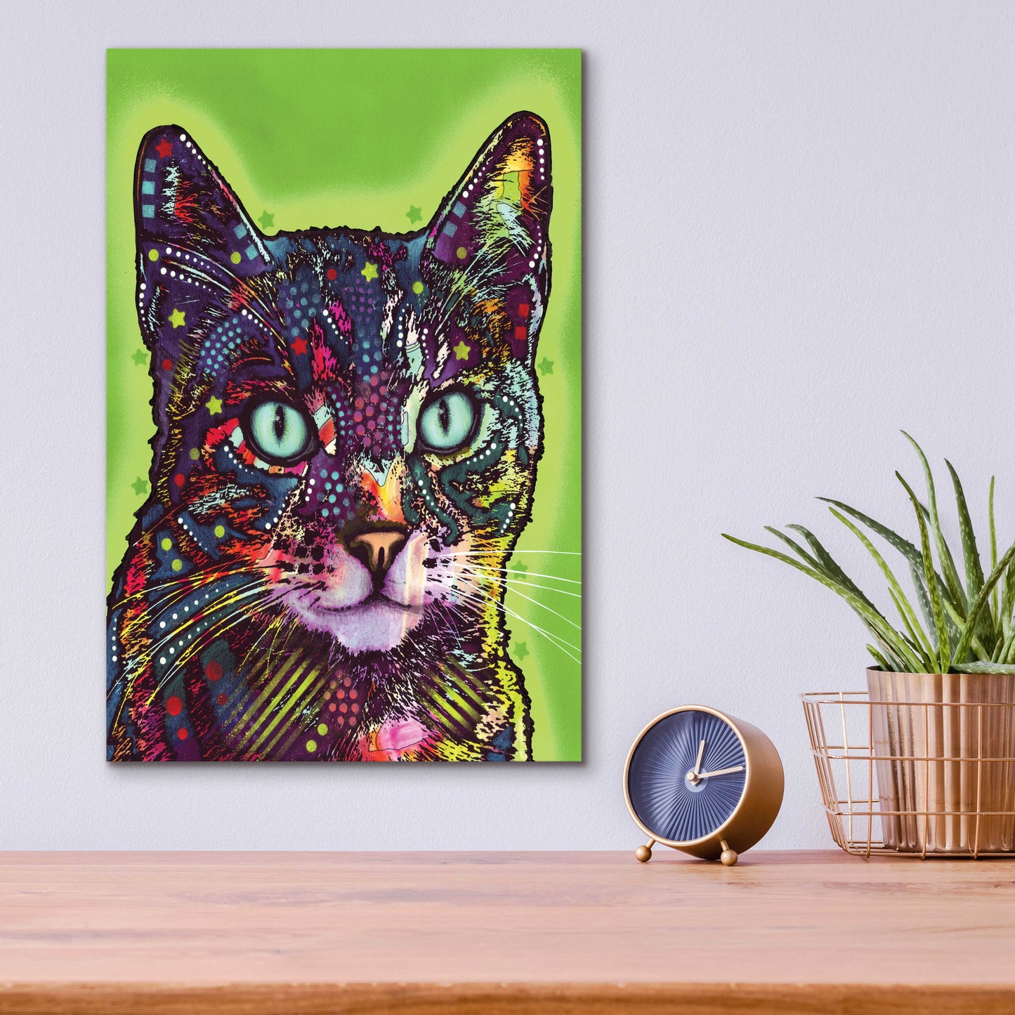 Epic Art 'Watchful Cat' by Dean Russo, Acrylic Glass Wall Art,12x16