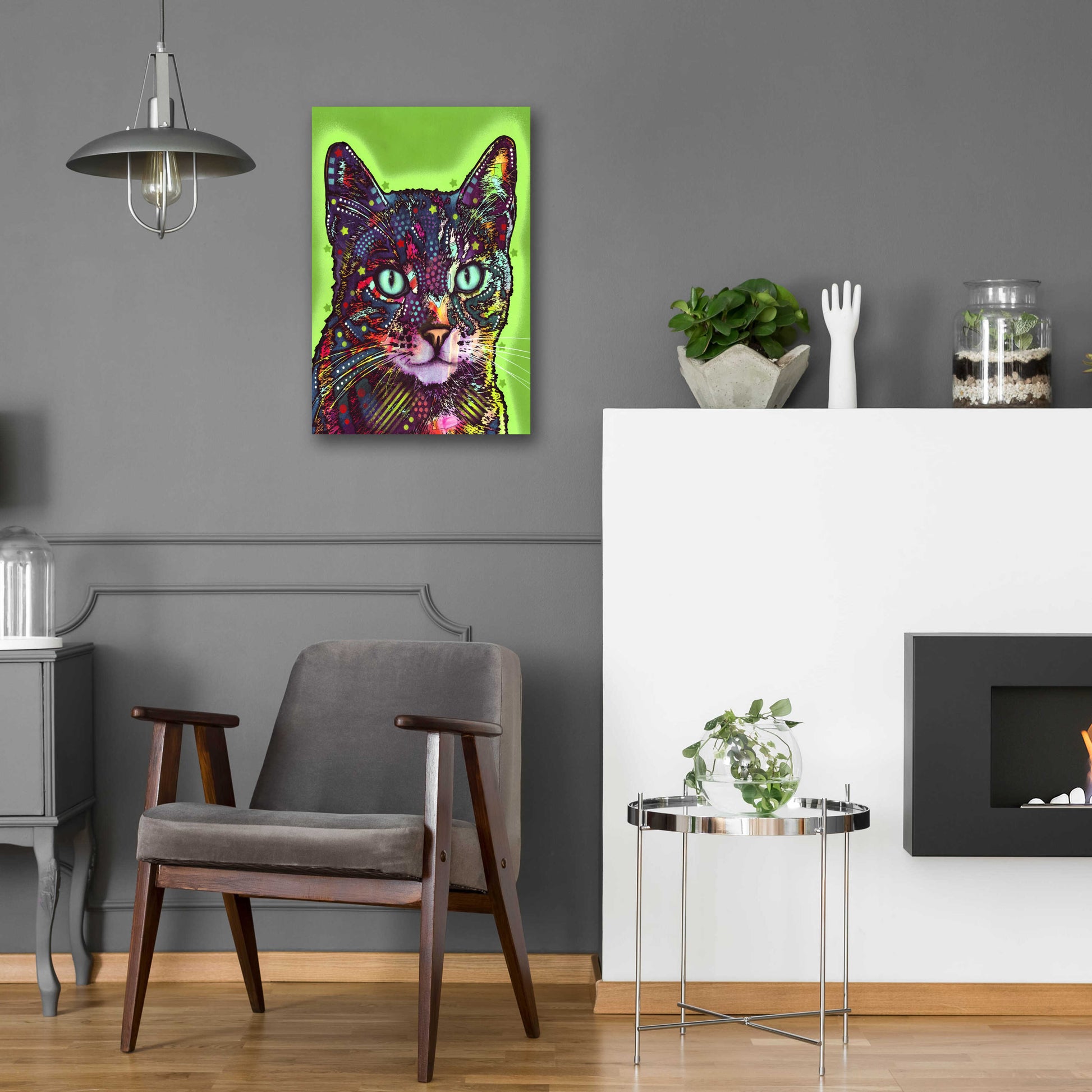 Epic Art 'Watchful Cat' by Dean Russo, Acrylic Glass Wall Art,16x24