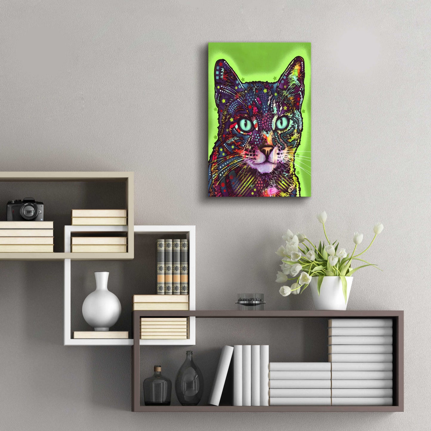 Epic Art 'Watchful Cat' by Dean Russo, Acrylic Glass Wall Art,16x24