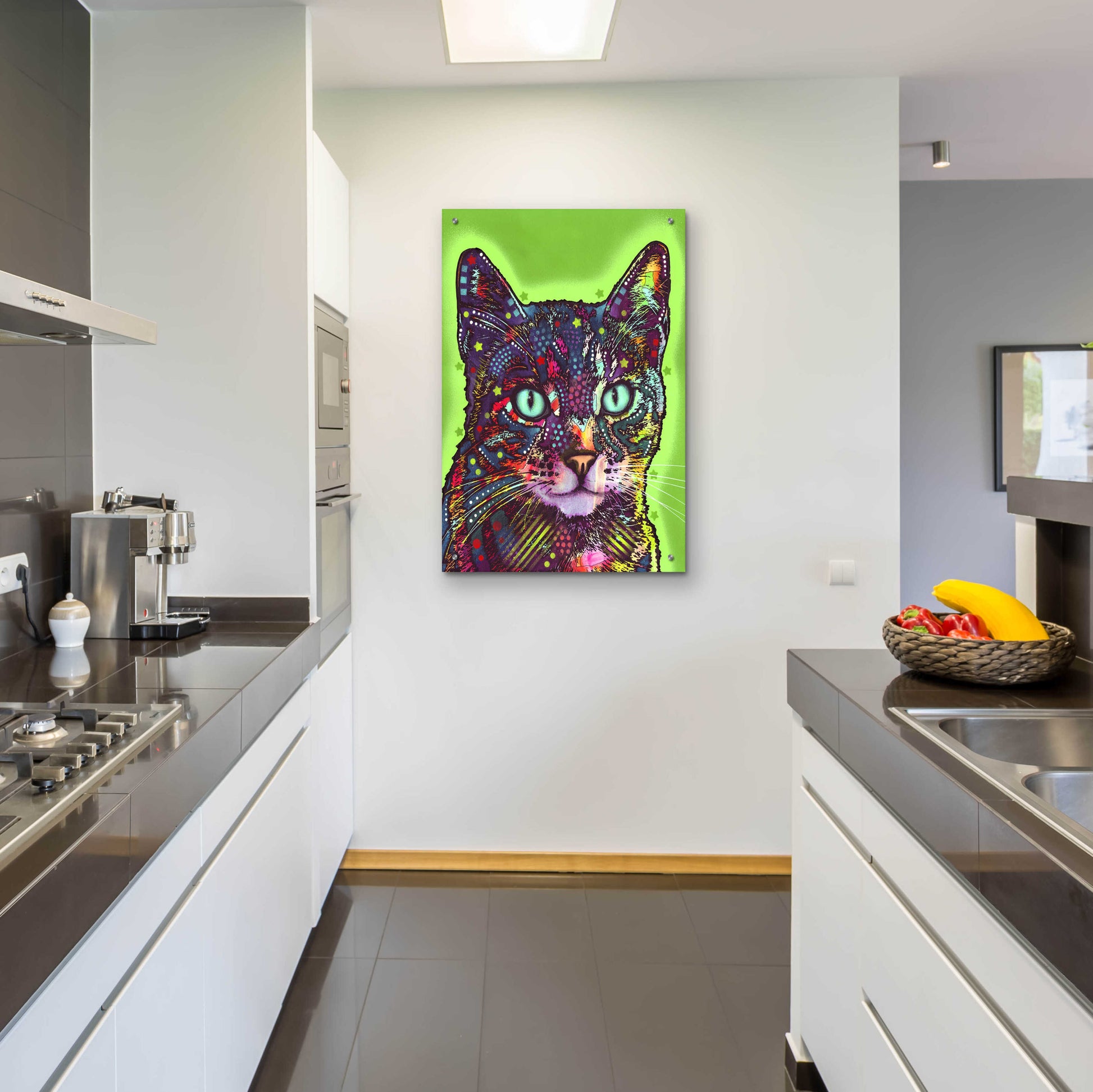 Epic Art 'Watchful Cat' by Dean Russo, Acrylic Glass Wall Art,24x36