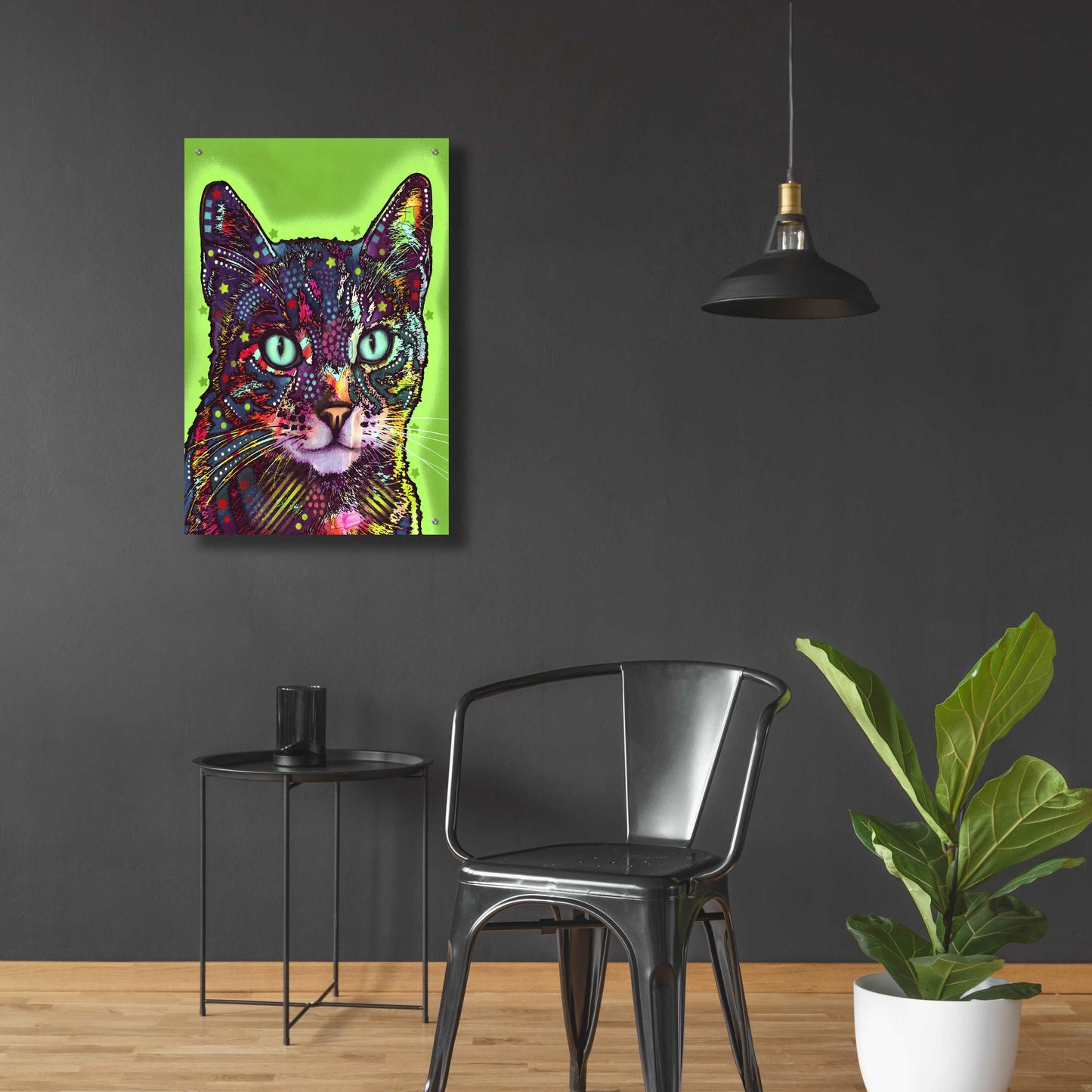 Epic Art 'Watchful Cat' by Dean Russo, Acrylic Glass Wall Art,24x36
