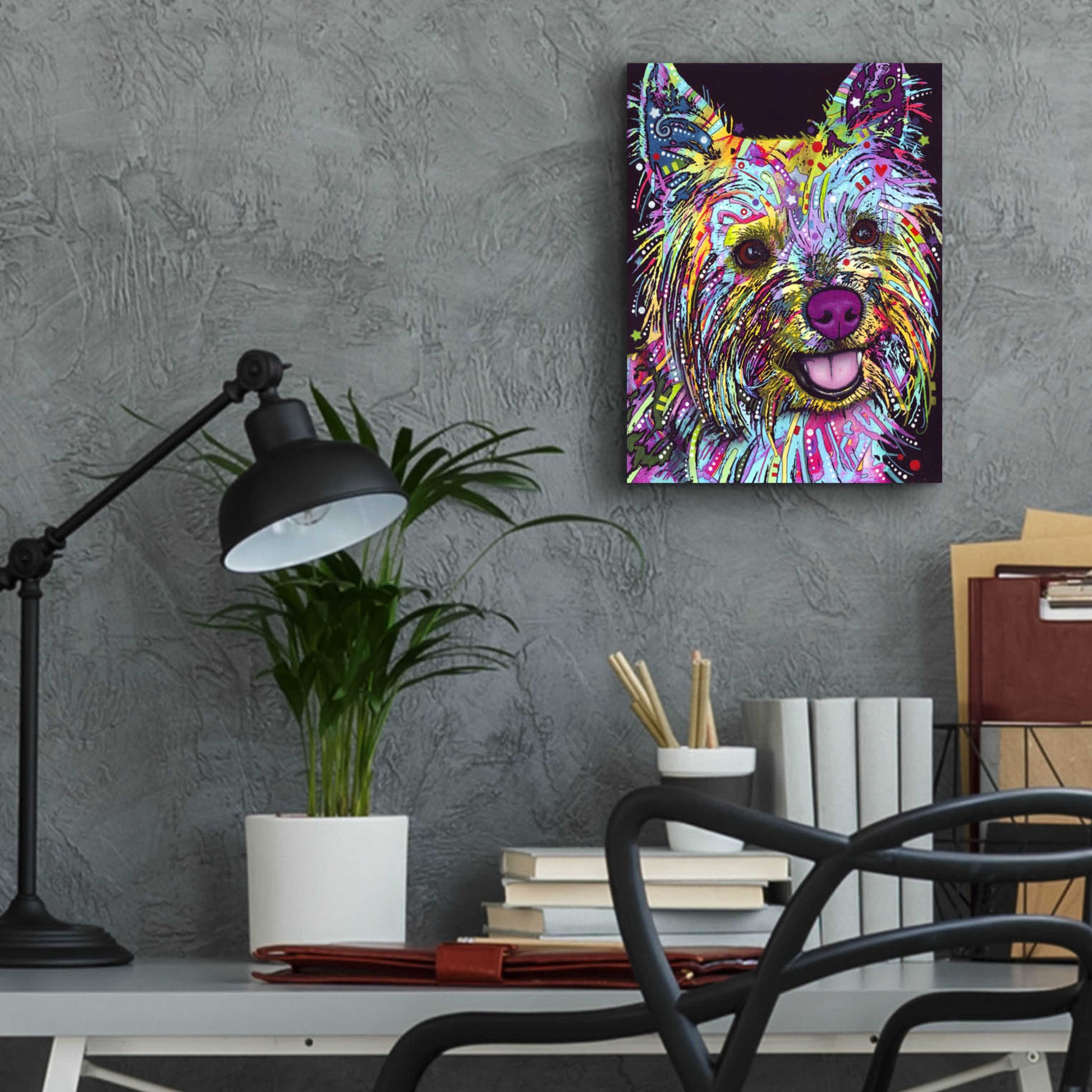 Epic Art 'Yorkie 1' by Dean Russo, Acrylic Glass Wall Art,12x16