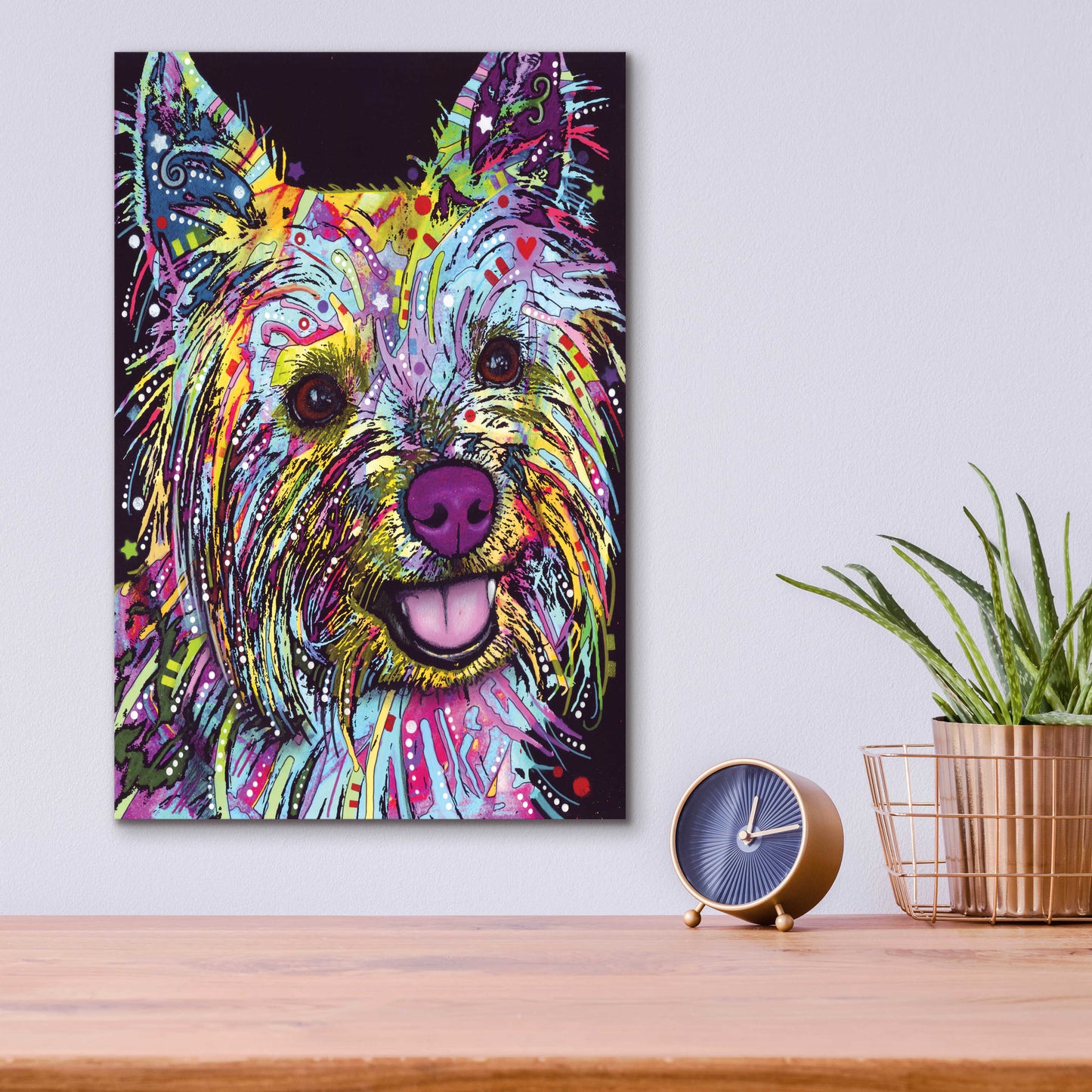 Epic Art 'Yorkie 1' by Dean Russo, Acrylic Glass Wall Art,12x16