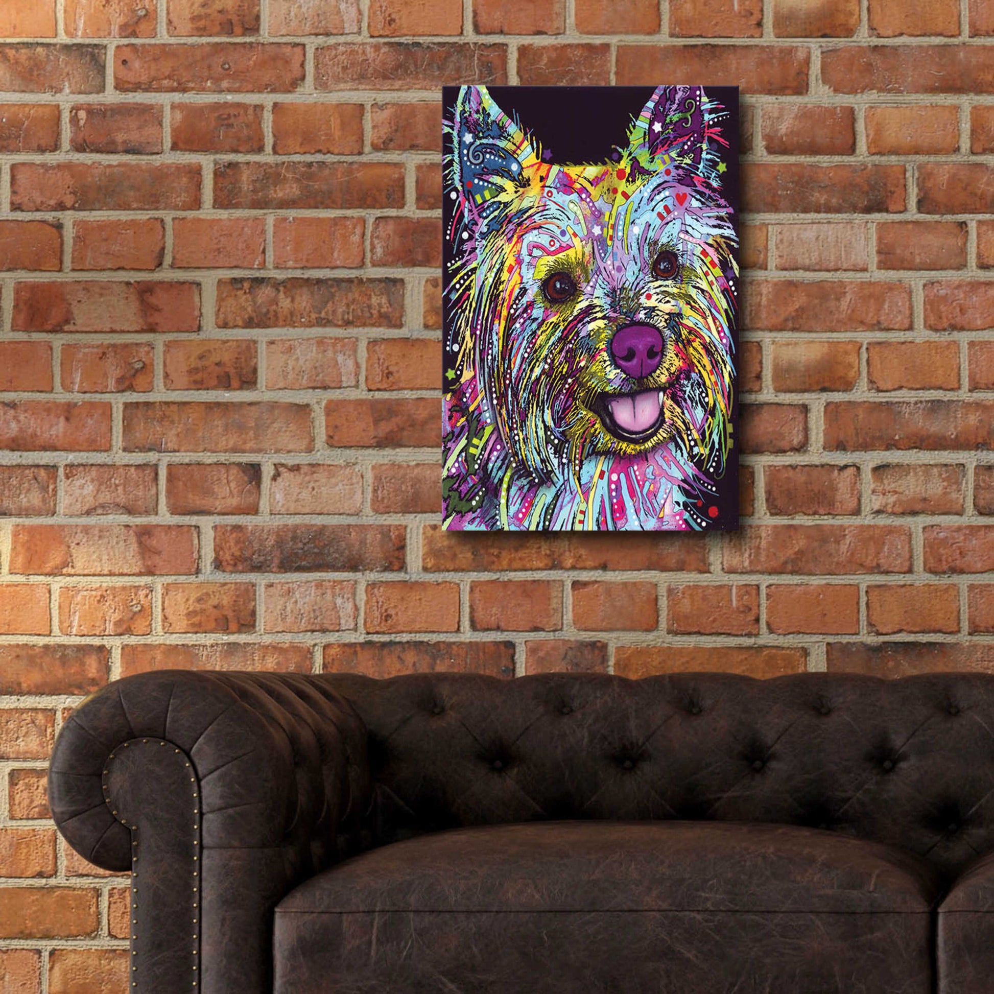 Epic Art 'Yorkie 1' by Dean Russo, Acrylic Glass Wall Art,16x24