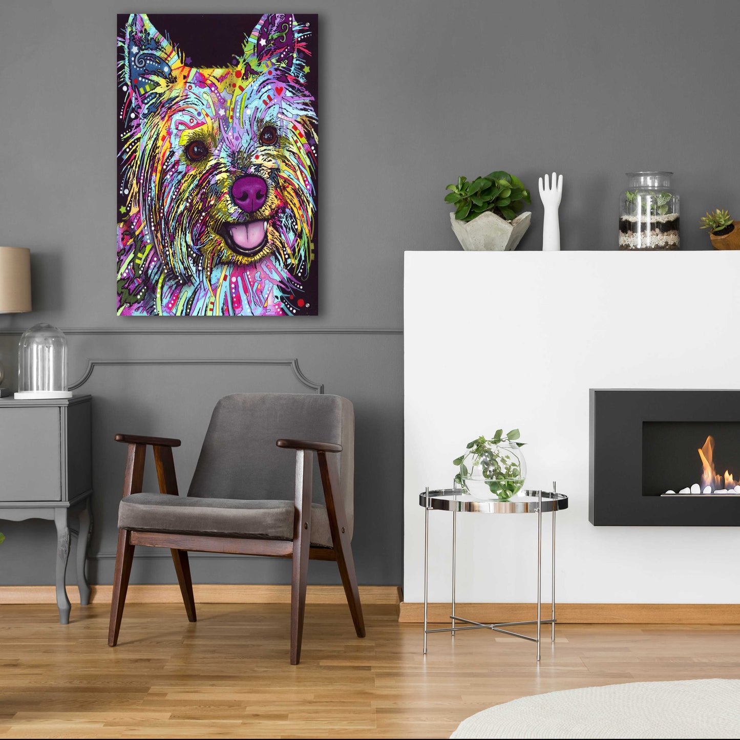 Epic Art 'Yorkie 1' by Dean Russo, Acrylic Glass Wall Art,24x36