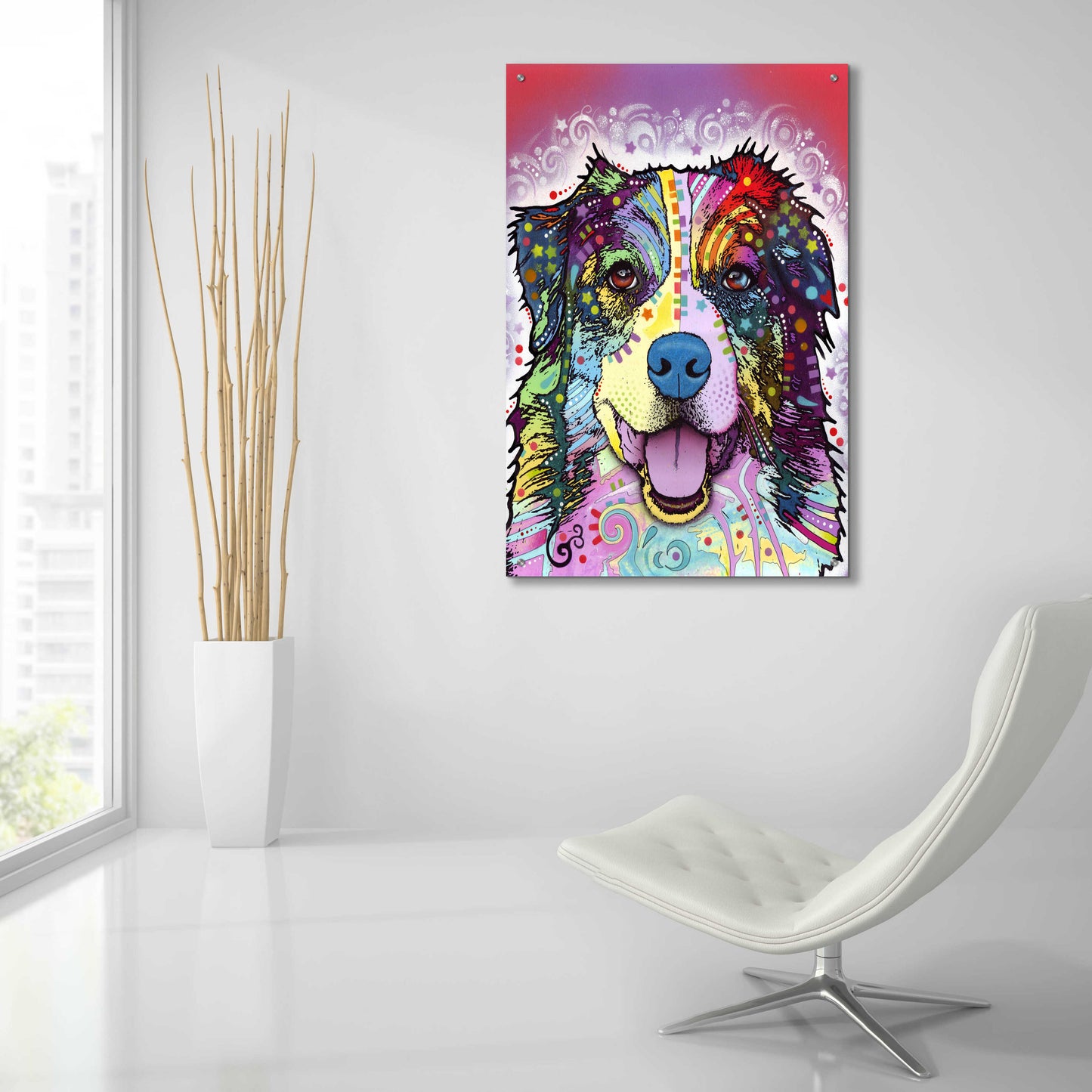 Epic Art 'Australian Shepherd' by Dean Russo, Acrylic Glass Wall Art,24x36