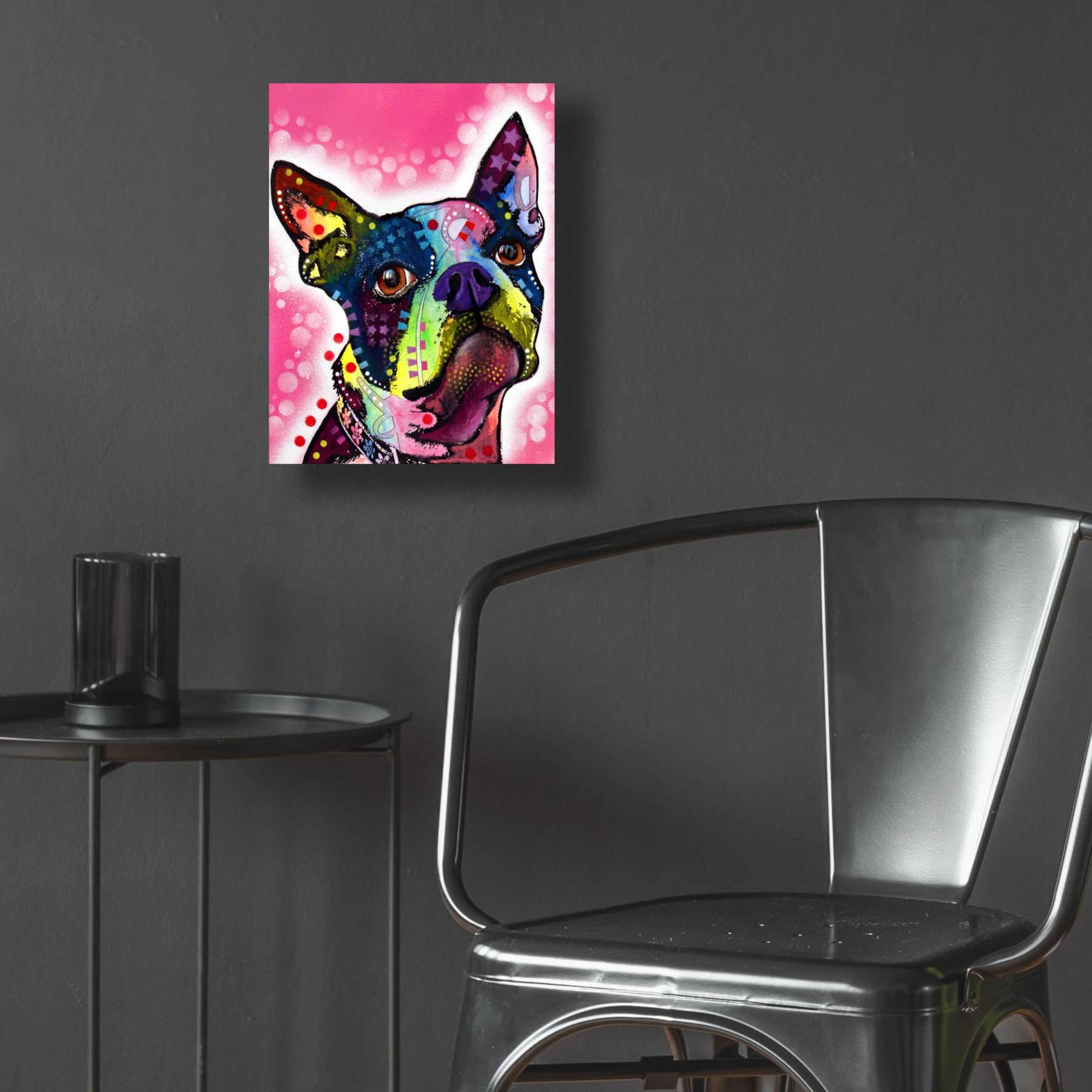 Epic Art 'Boston Terrier' by Dean Russo, Acrylic Glass Wall Art,12x16