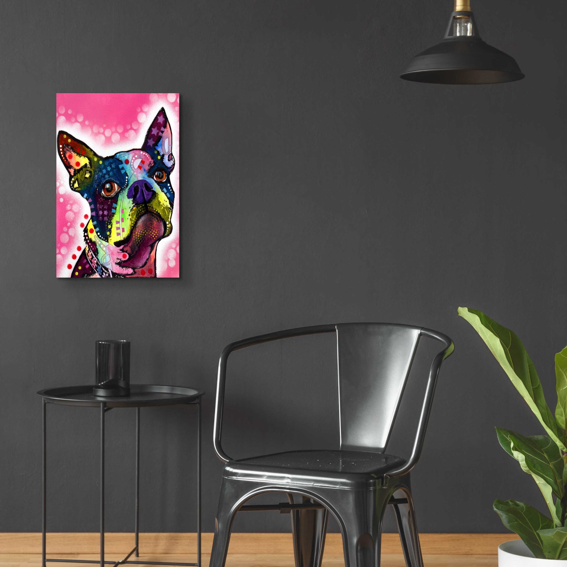 Epic Art 'Boston Terrier' by Dean Russo, Acrylic Glass Wall Art,16x24