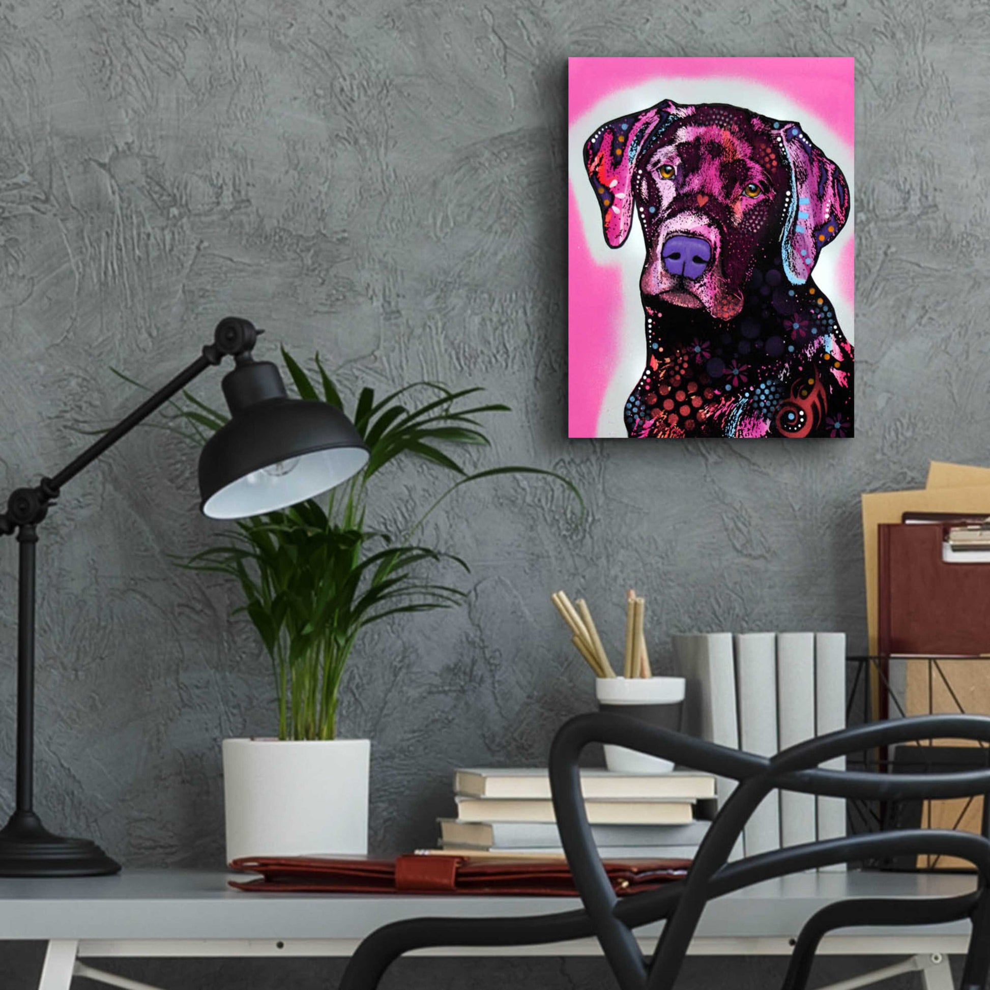 Epic Art 'Black Lab' by Dean Russo, Acrylic Glass Wall Art,12x16