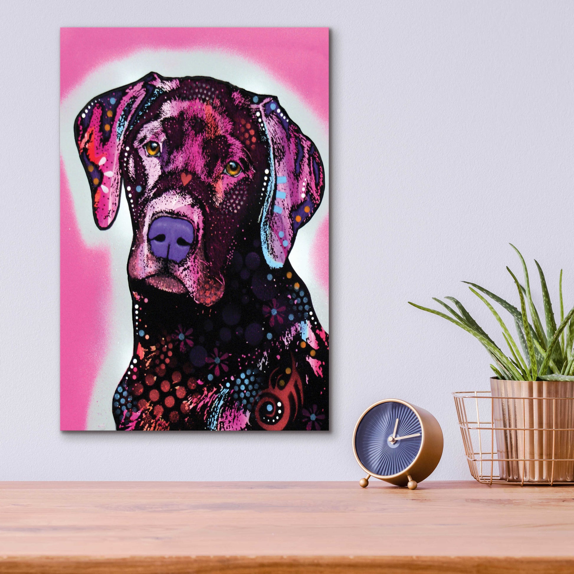 Epic Art 'Black Lab' by Dean Russo, Acrylic Glass Wall Art,12x16