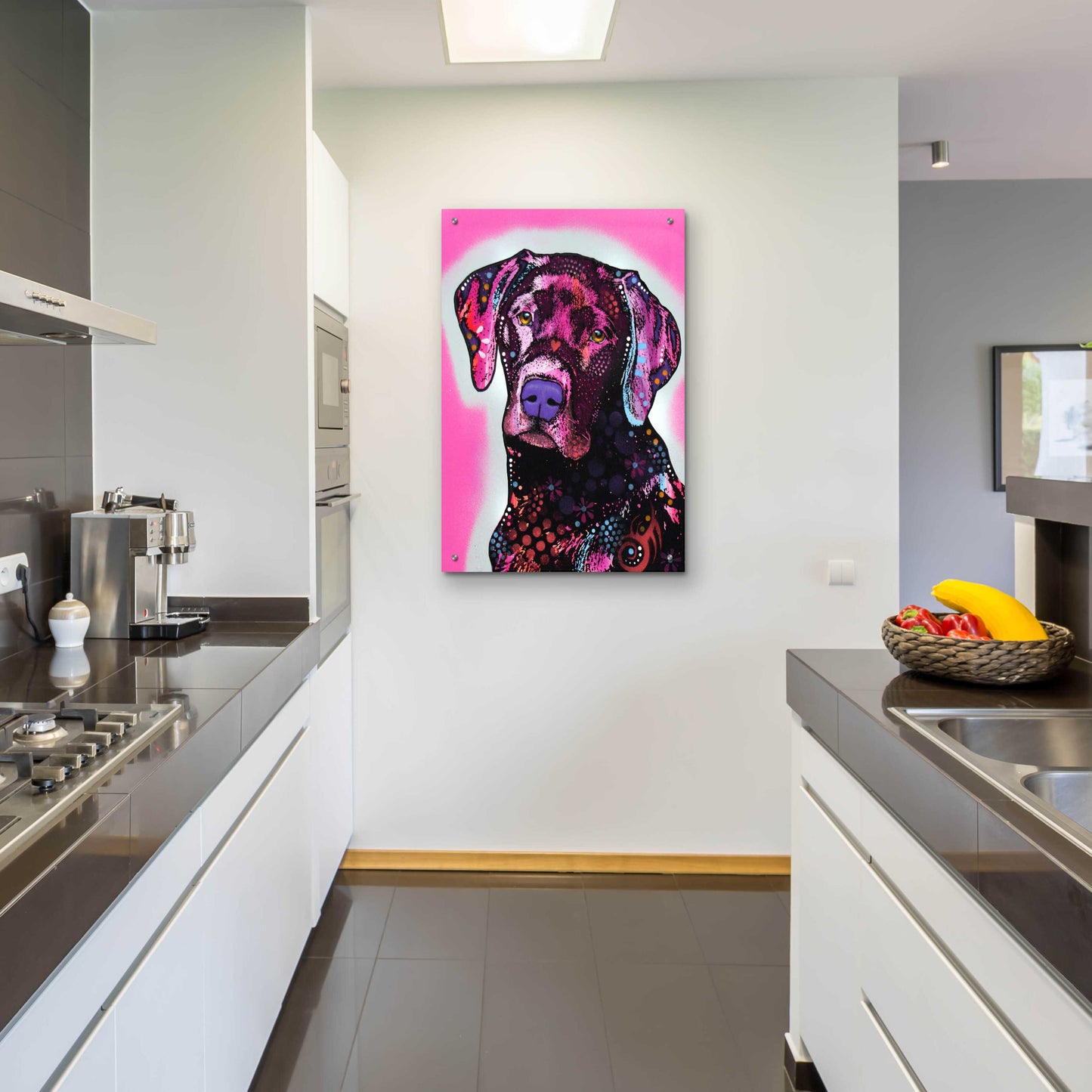 Epic Art 'Black Lab' by Dean Russo, Acrylic Glass Wall Art,24x36