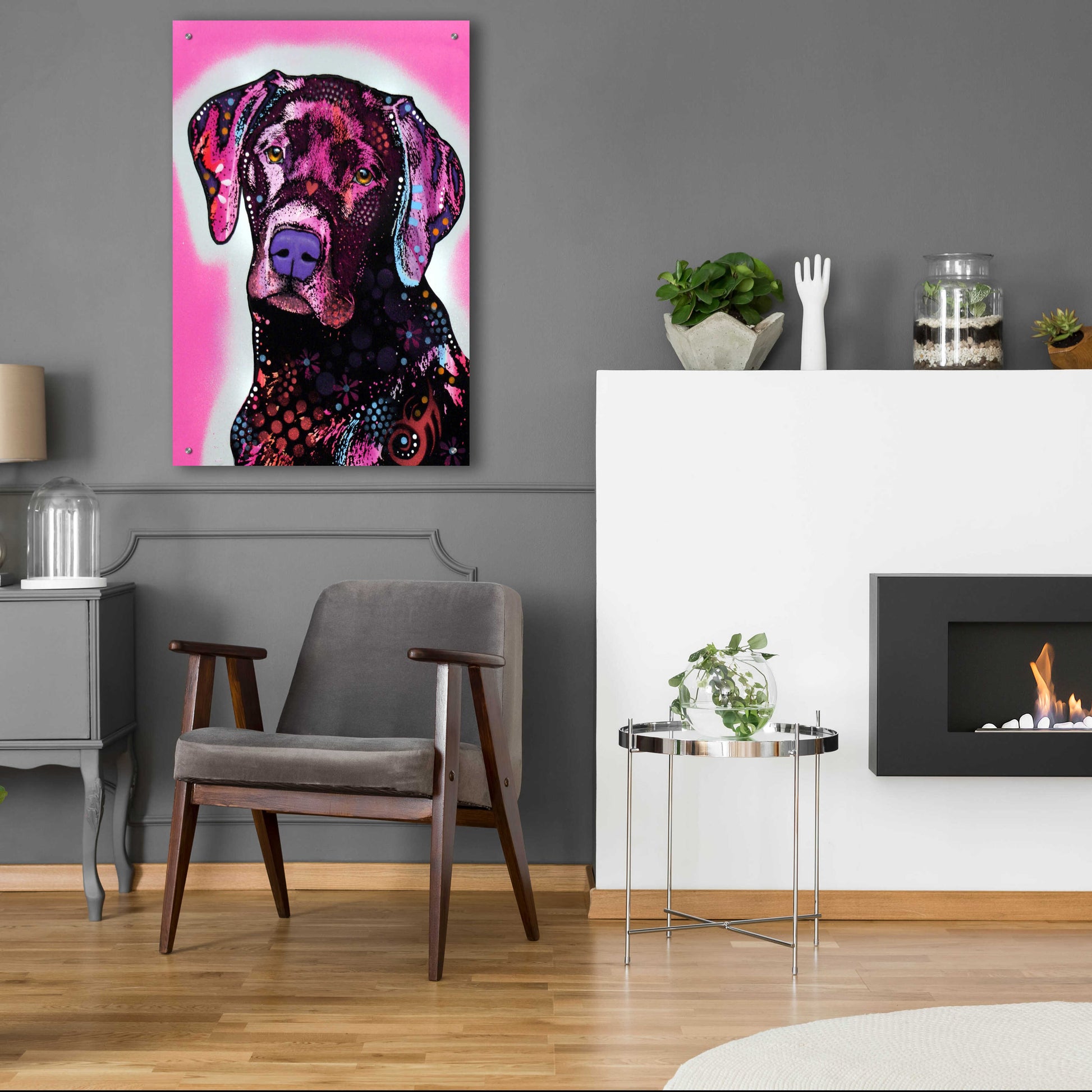 Epic Art 'Black Lab' by Dean Russo, Acrylic Glass Wall Art,24x36