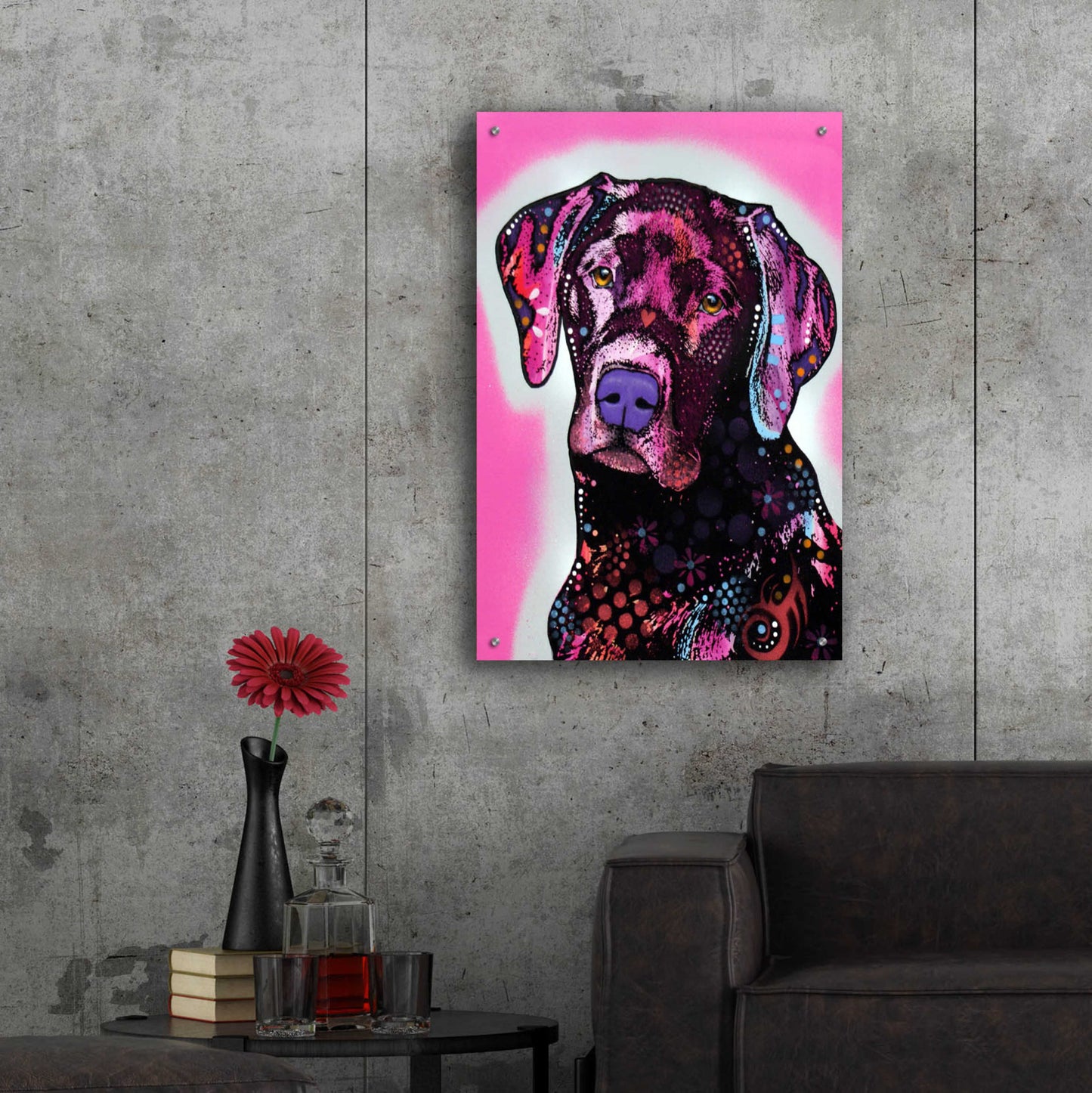 Epic Art 'Black Lab' by Dean Russo, Acrylic Glass Wall Art,24x36