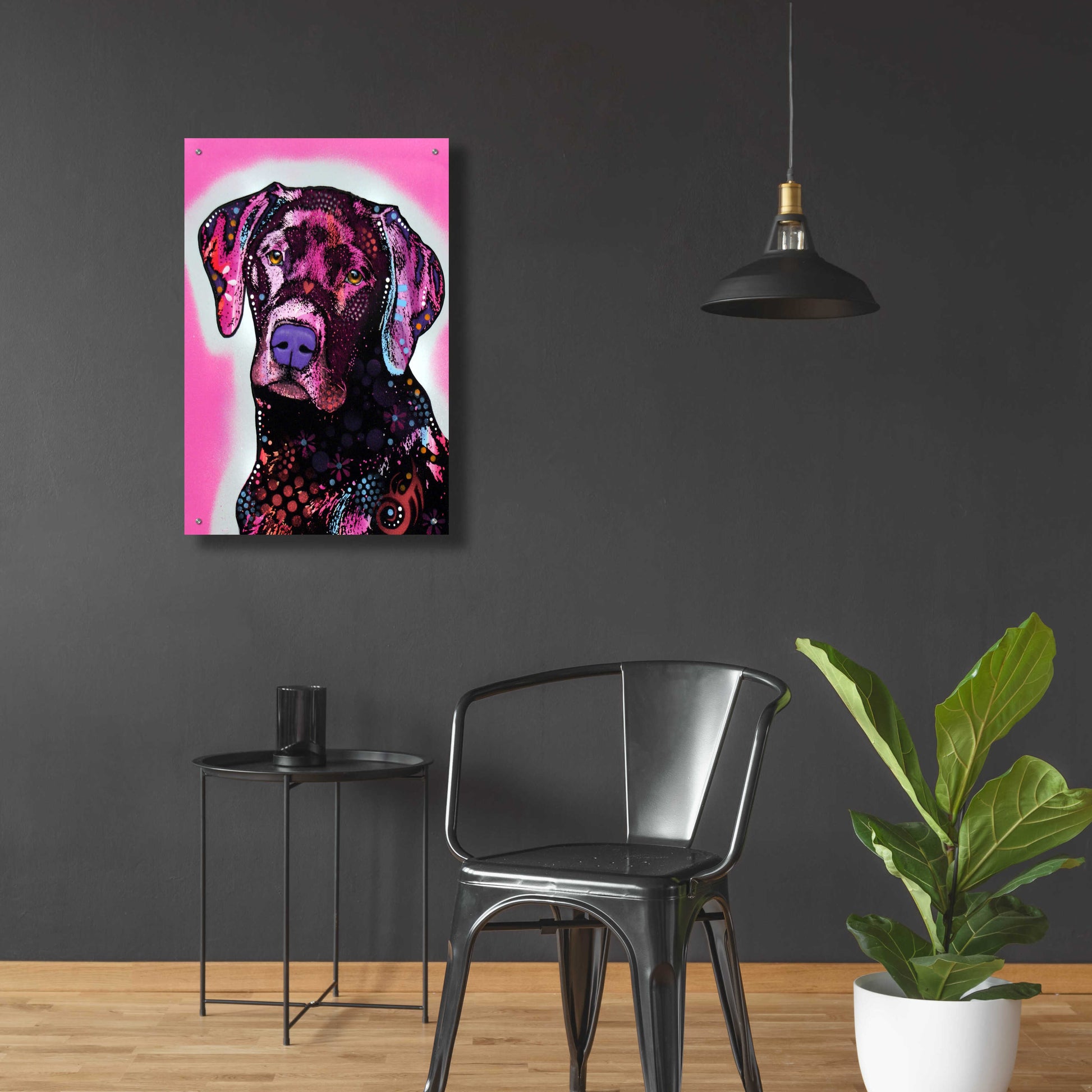 Epic Art 'Black Lab' by Dean Russo, Acrylic Glass Wall Art,24x36