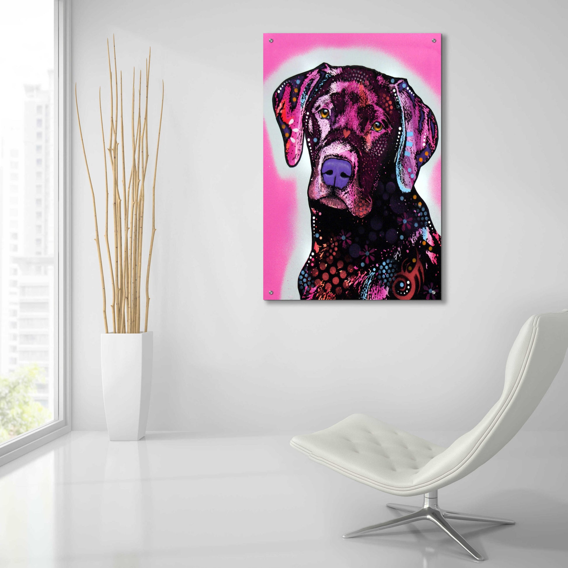 Epic Art 'Black Lab' by Dean Russo, Acrylic Glass Wall Art,24x36