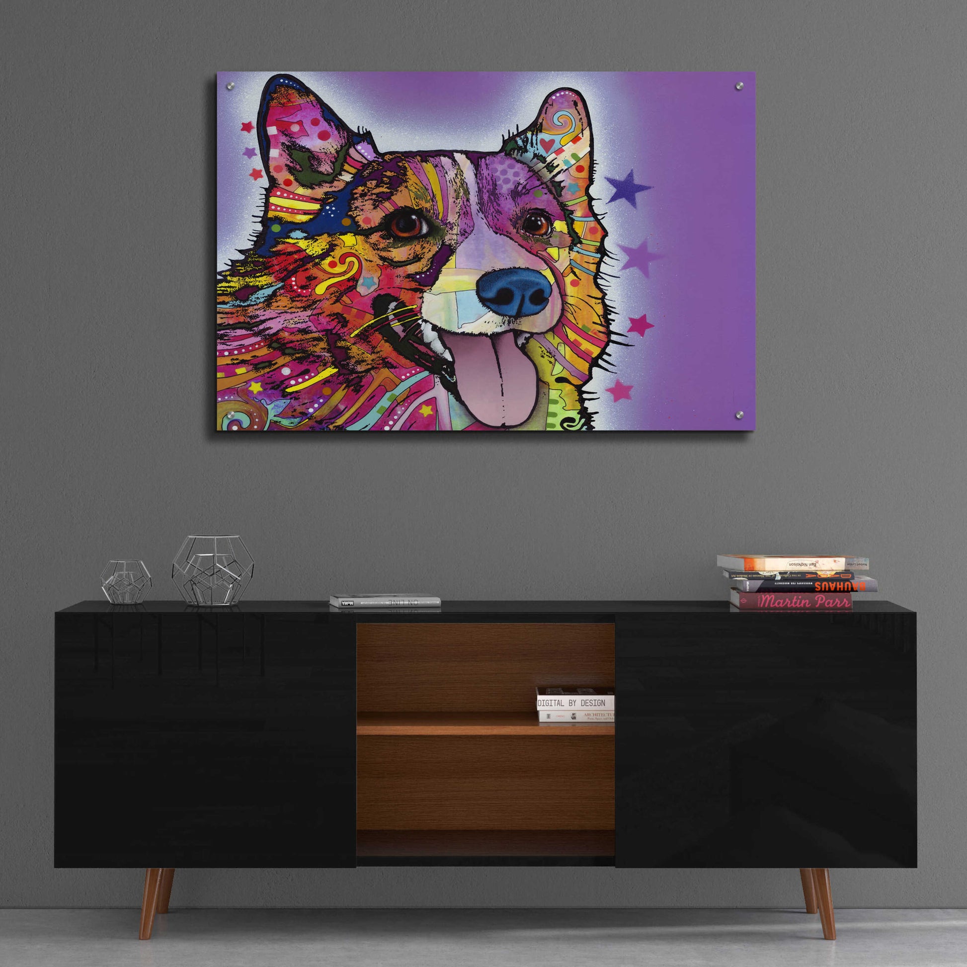 Epic Art 'Corgi' by Dean Russo, Acrylic Glass Wall Art,36x24