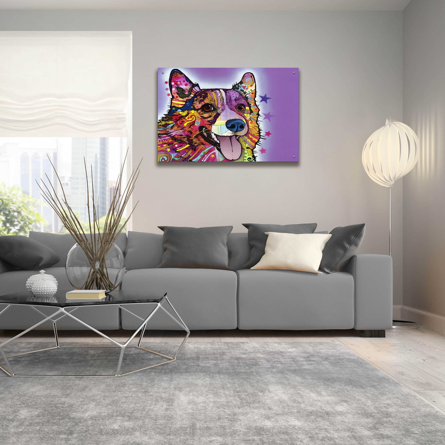 Epic Art 'Corgi' by Dean Russo, Acrylic Glass Wall Art,36x24