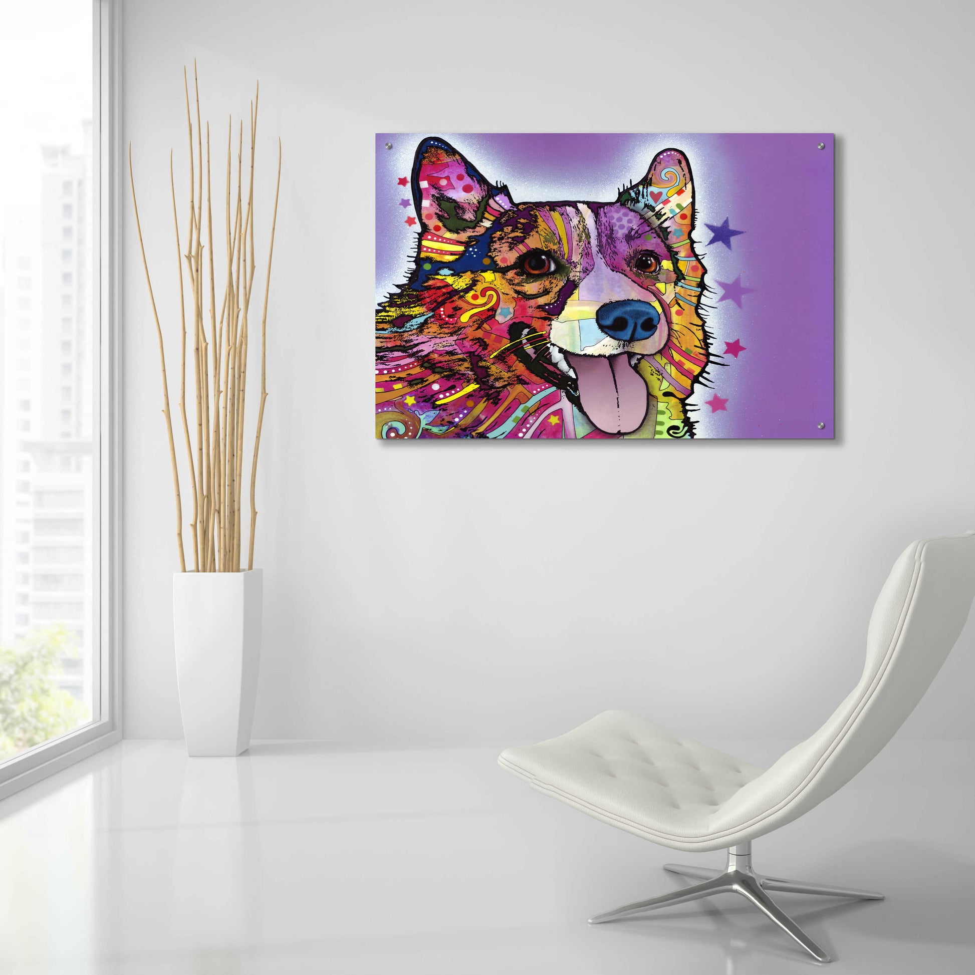 Epic Art 'Corgi' by Dean Russo, Acrylic Glass Wall Art,36x24