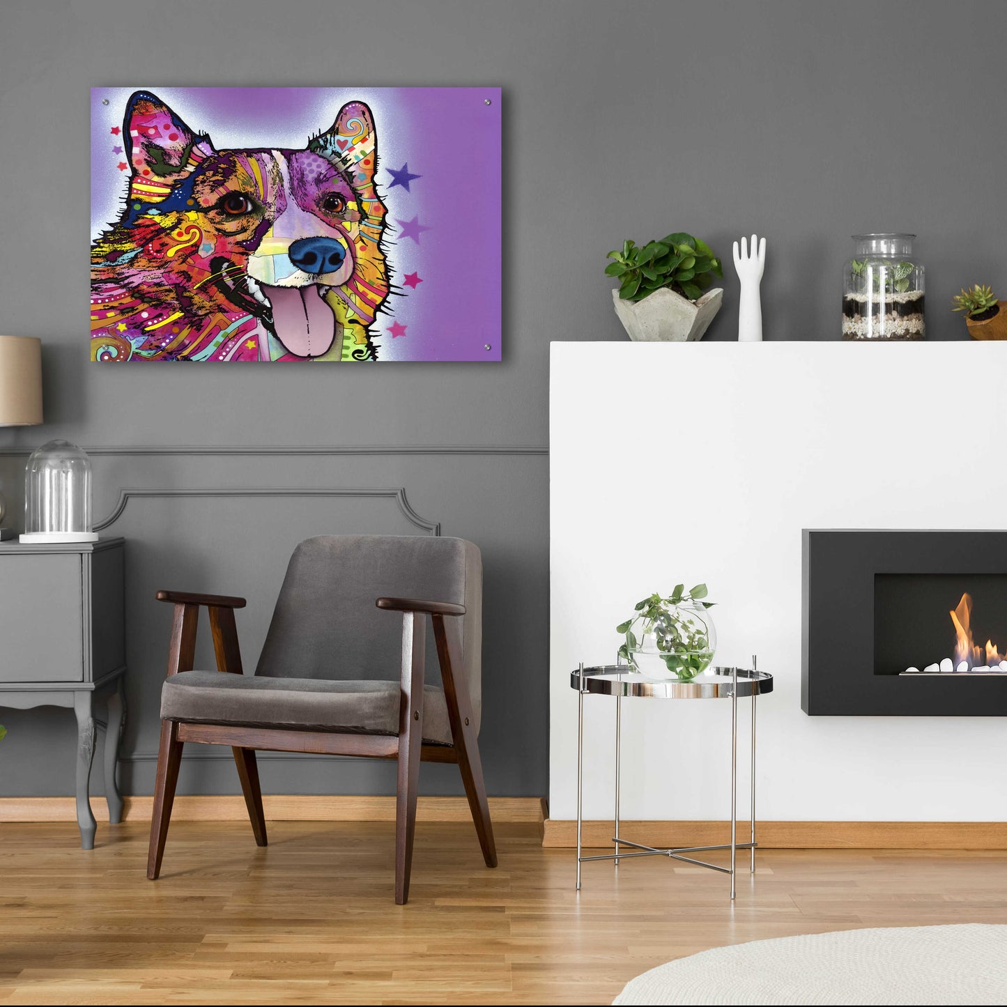 Epic Art 'Corgi' by Dean Russo, Acrylic Glass Wall Art,36x24