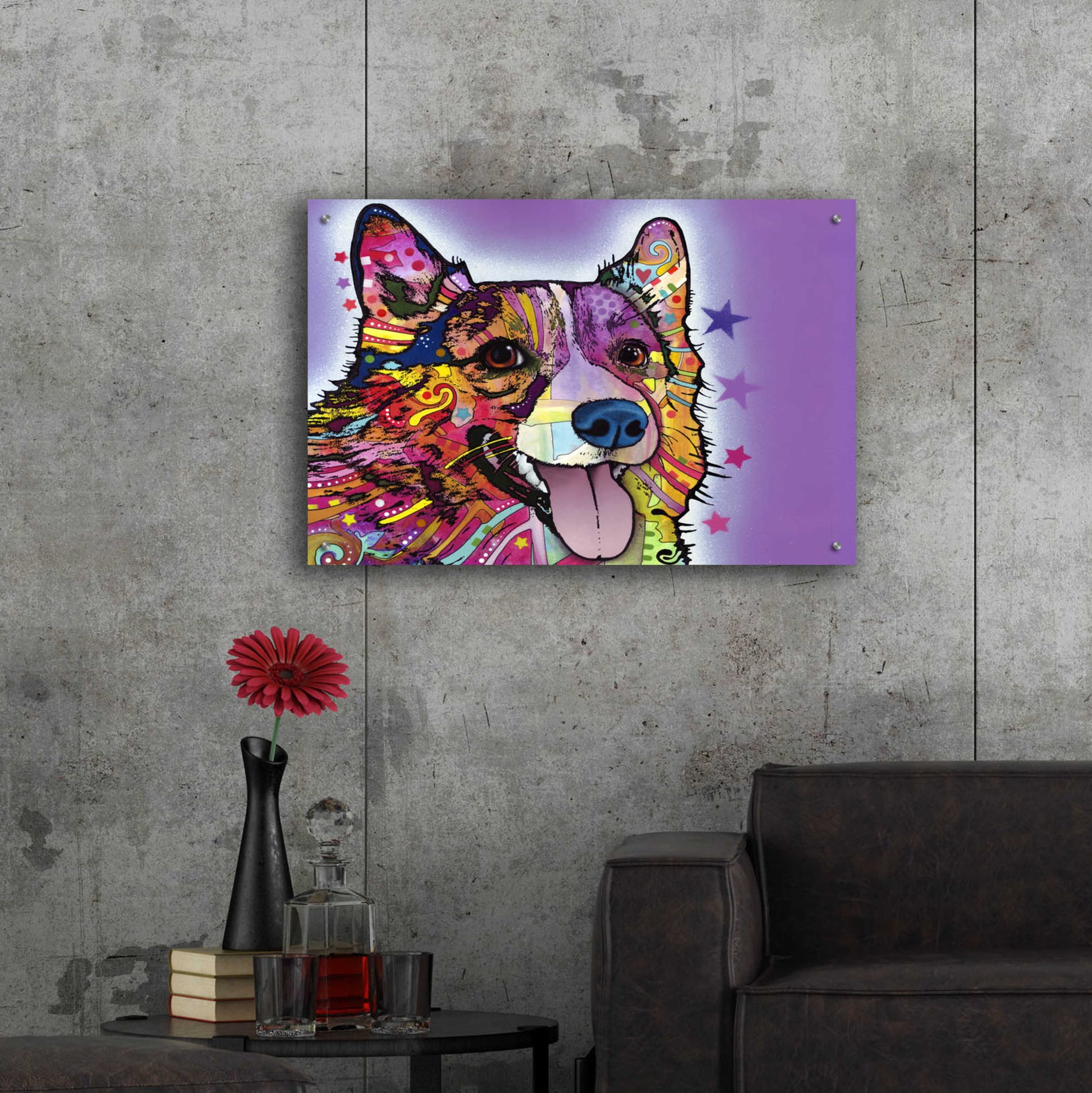 Epic Art 'Corgi' by Dean Russo, Acrylic Glass Wall Art,36x24